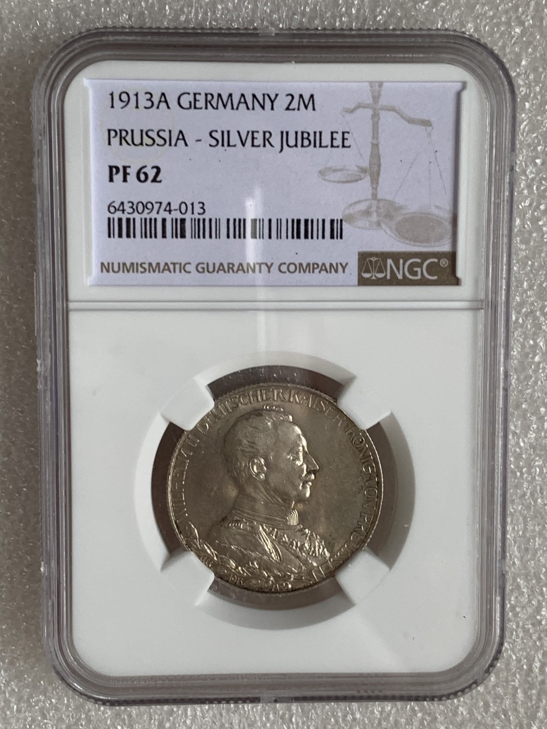 瓶子🏺第87期拍卖会 1913年德国普鲁士威廉二世登基纪念2马克(PF-62)