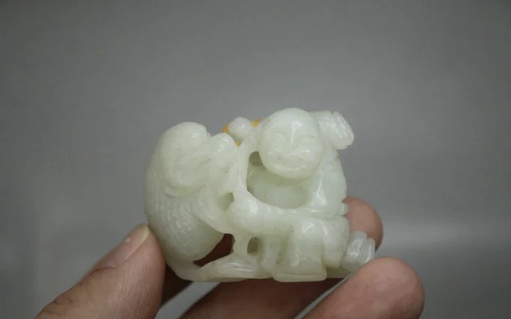 ｜冷门出品｜精选专拍·第叁拾陆场· 和田玉 立体工的苏工的童子手把件 