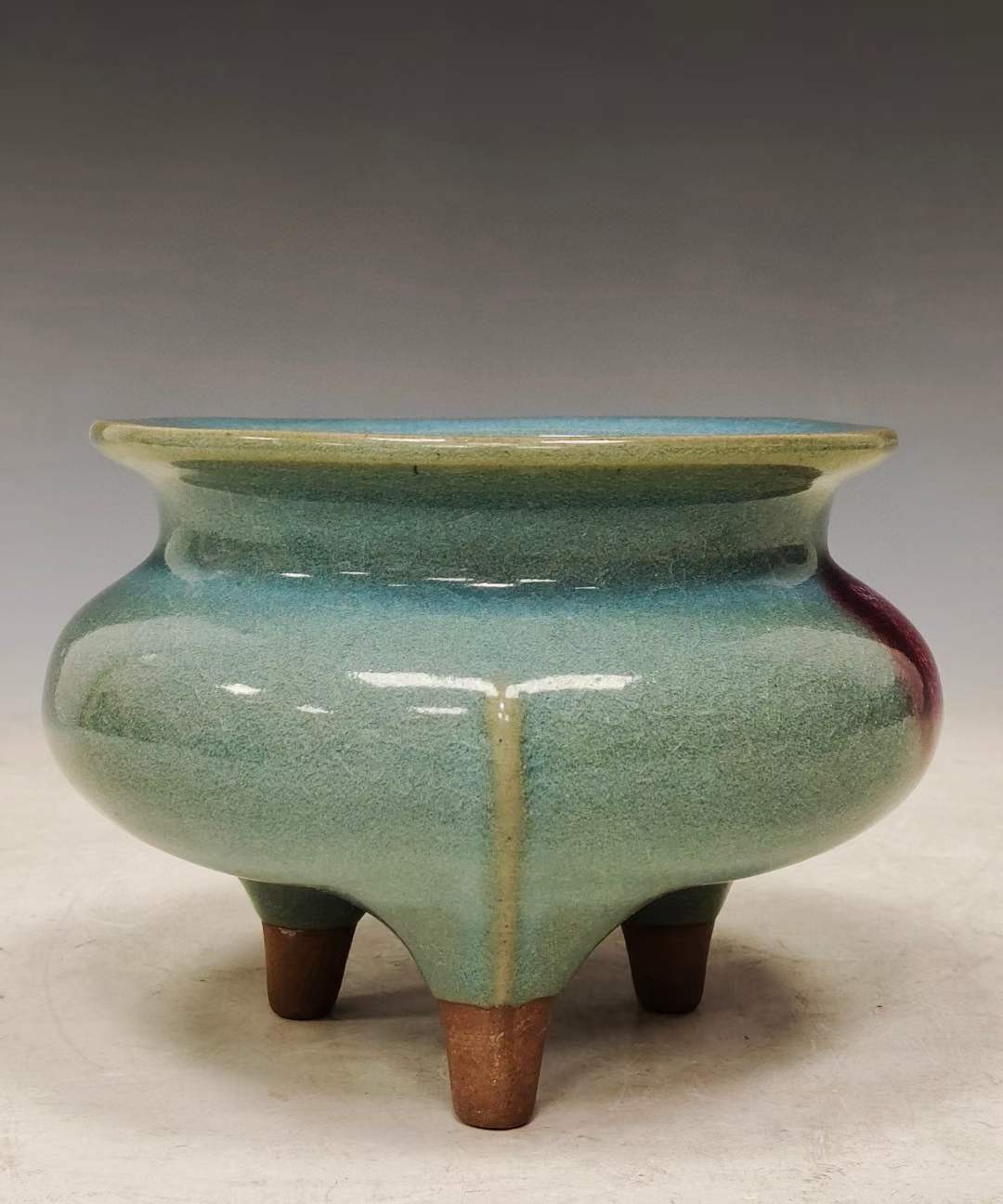 美品.精工细作满工钧窑降彩三足香炉