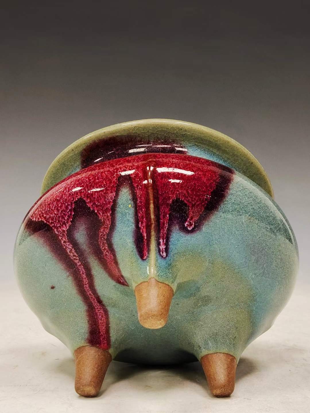 美品.精工细作满工钧窑降彩三足香炉