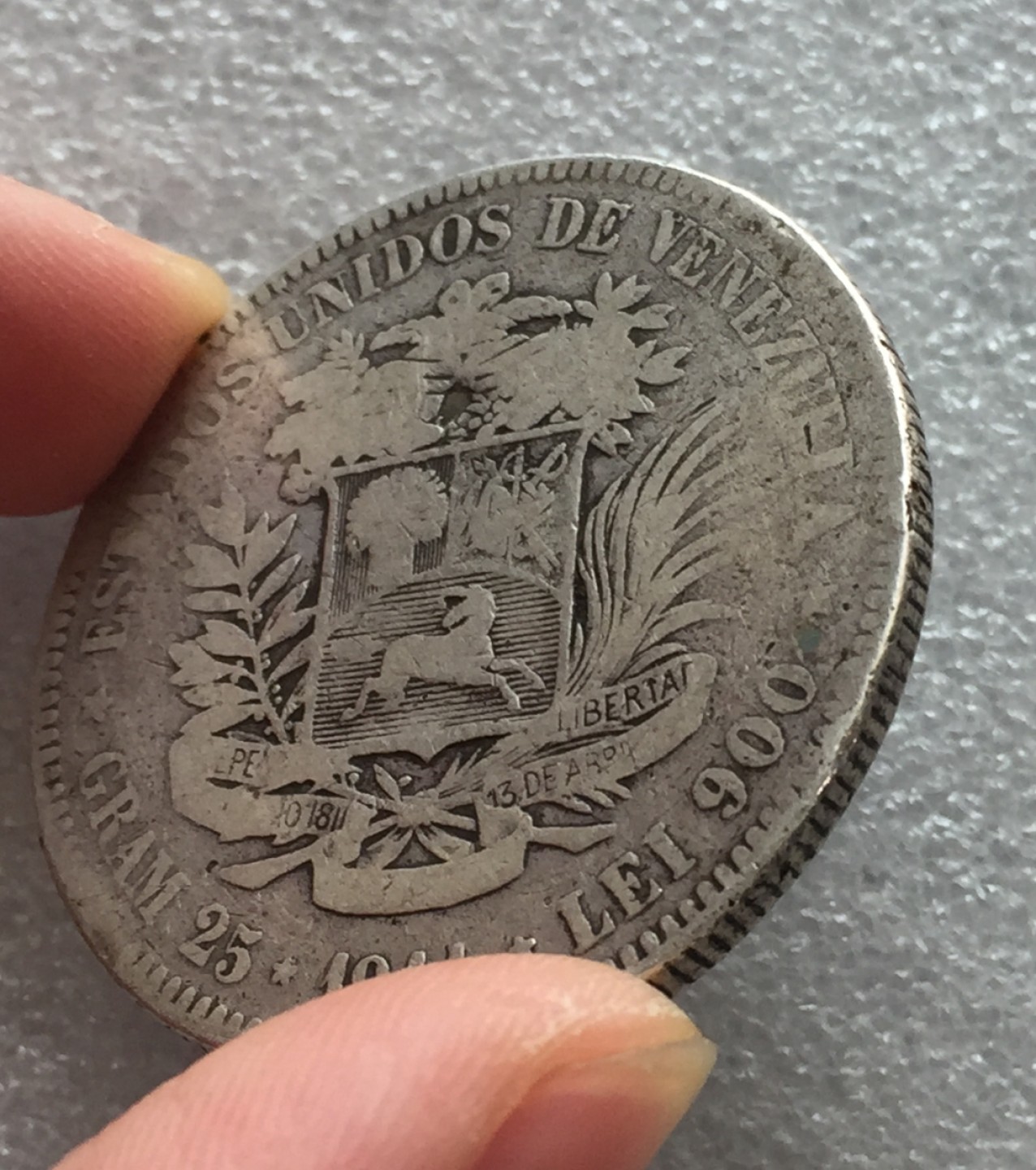 方圆集藏第三期专场 11221-委内瑞拉1911年5玻利瓦尔银币