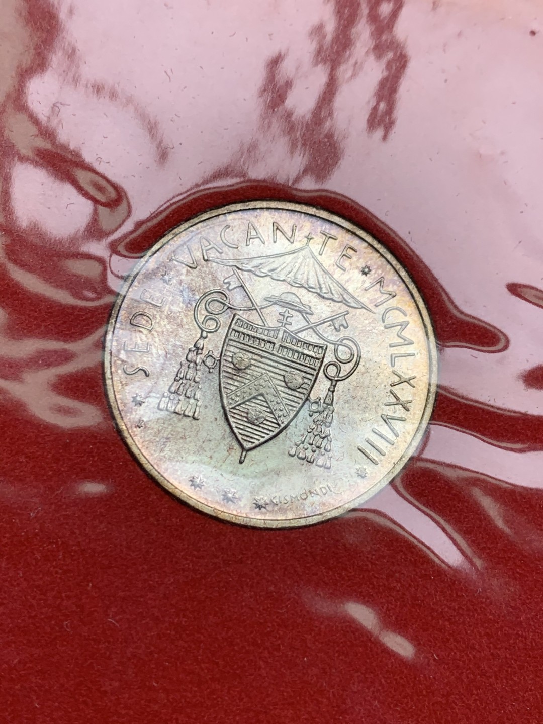 《竞宝斋》第154场-周日，周一，周四 3场 (全场包邮) 梵蒂冈1978年 教皇缺位 500里拉银币 稀少