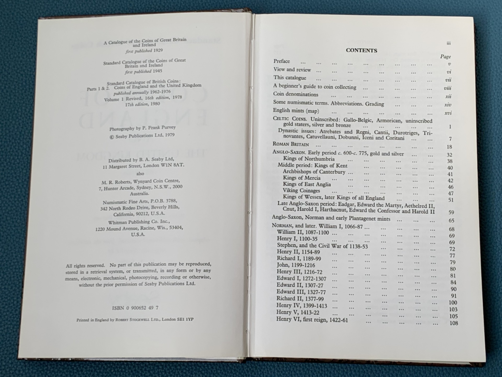 《竞宝斋》第154场-周日，周一，周四 3场 (全场包邮) 英国Seaby《英格兰及联合王国钱币》，1980年版，Spink目录前身，全新品相，文献级古董目录，本身即收藏品