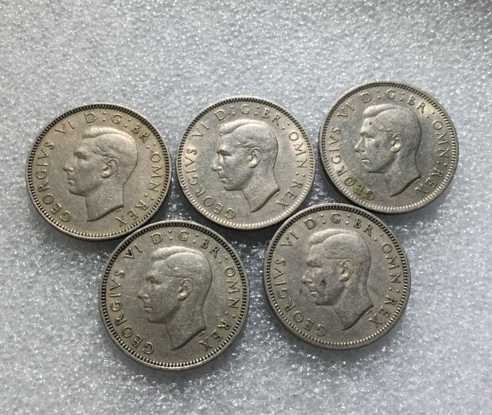 方圆集藏第三期专场 8132-英国1947-1951年乔治六世1先令5枚一组