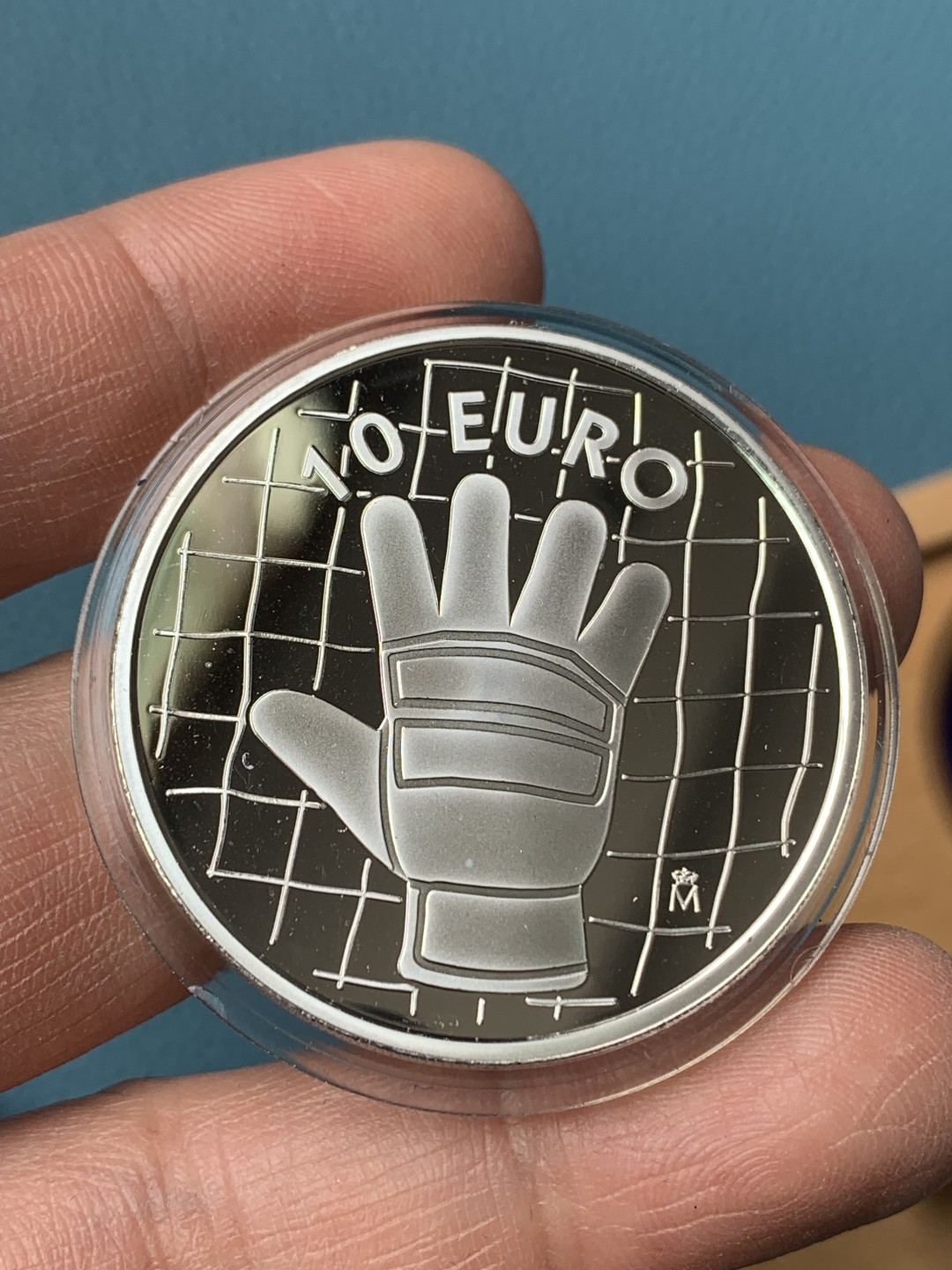 《竞宝斋》第154场-周日，周一，周四 3场 (全场包邮) 西班牙2002年 世界杯守门员 10欧元精制大银币 27克 925银