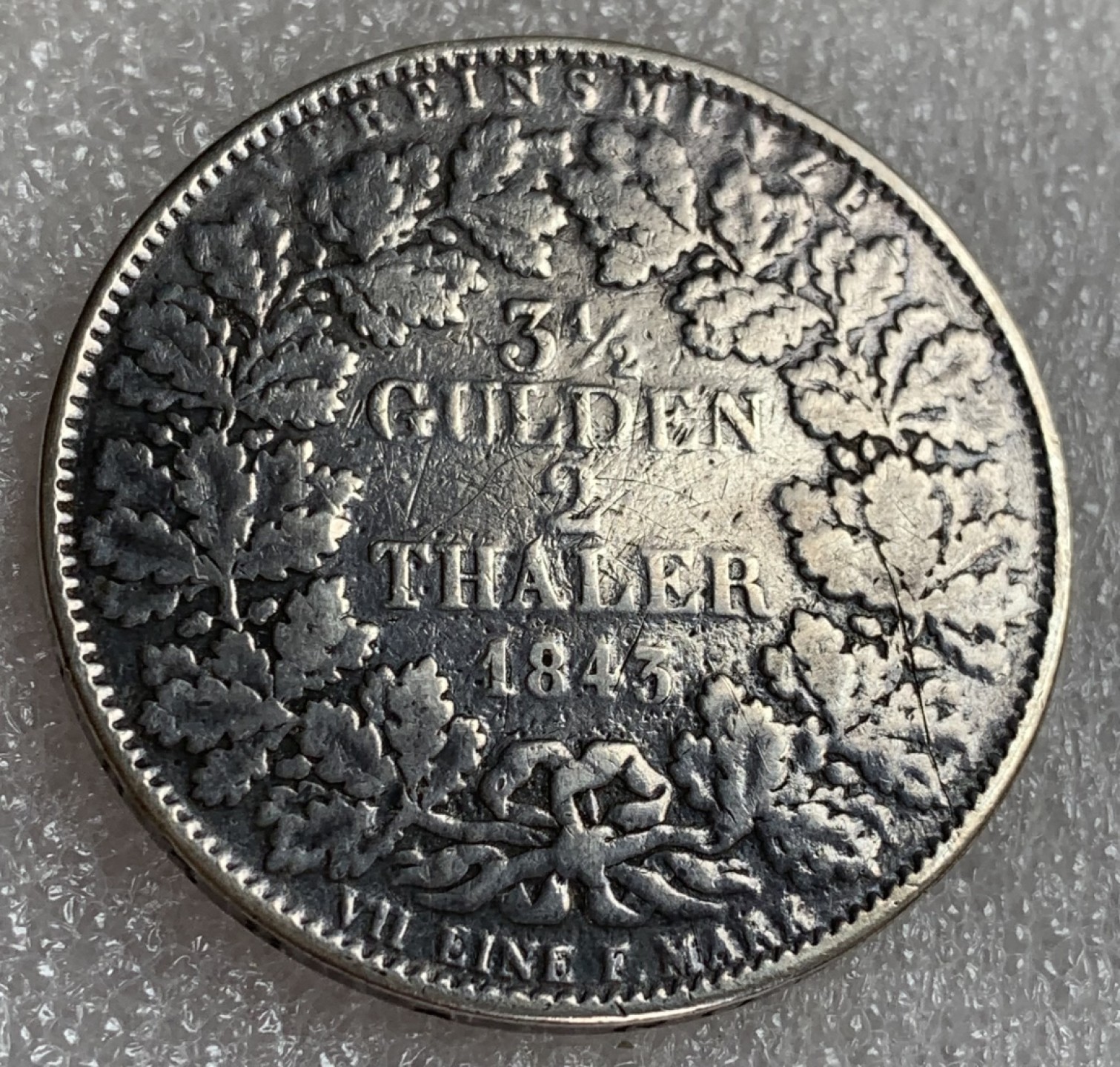 瓶子🏺第87期拍卖会 1843年德国巴登利奥波德2泰勒 顶部有磨平焊点  36.36g