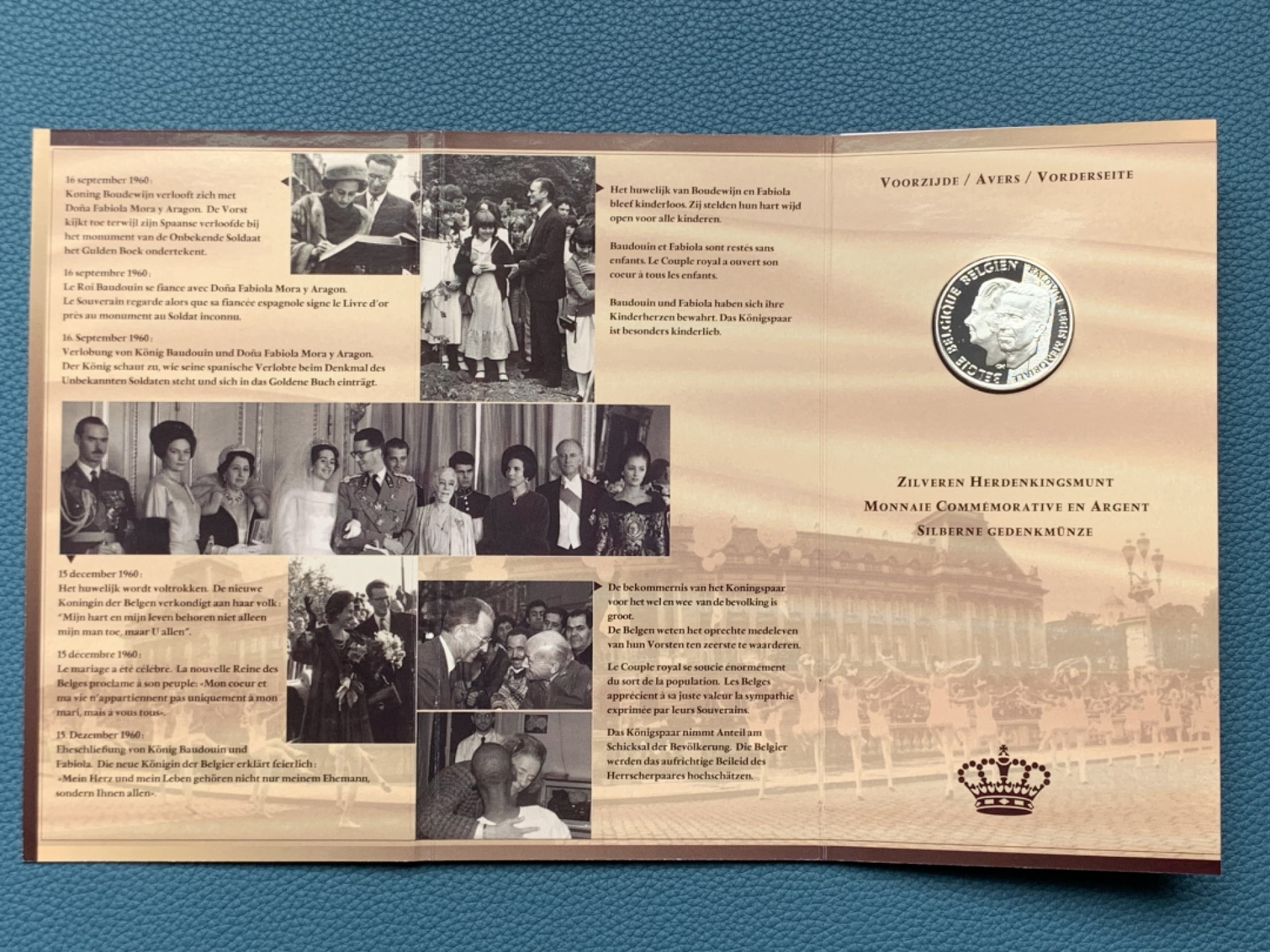 《竞宝斋》第154场-周日，周一，周四 3场 (全场包邮) 比利时1998年 金婚250法郎银币 原厂封装