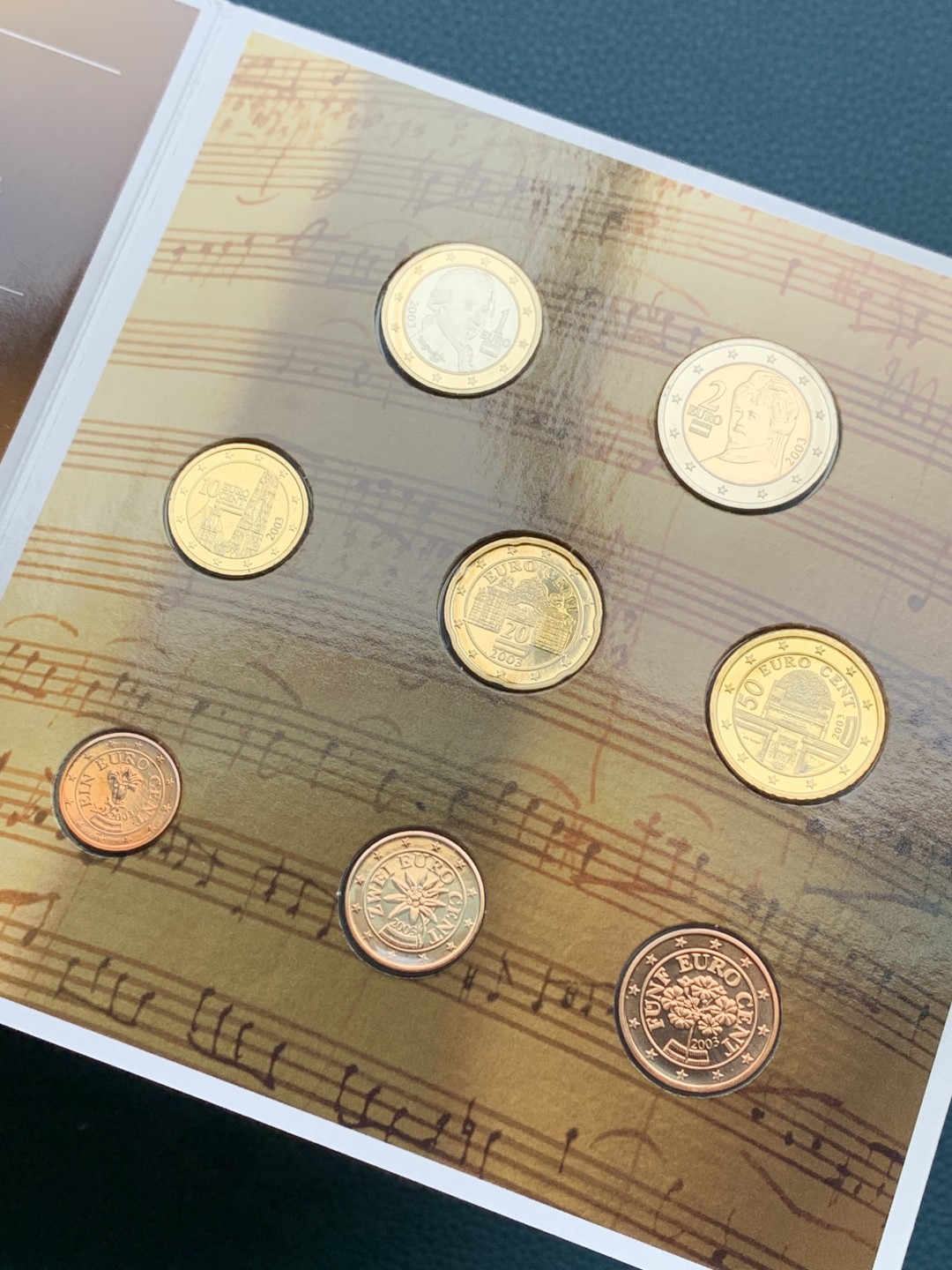 《竞宝斋》第154场-周日，周一，周四 3场 (全场包邮) 奥地利2003年 1分到2欧元 八枚套