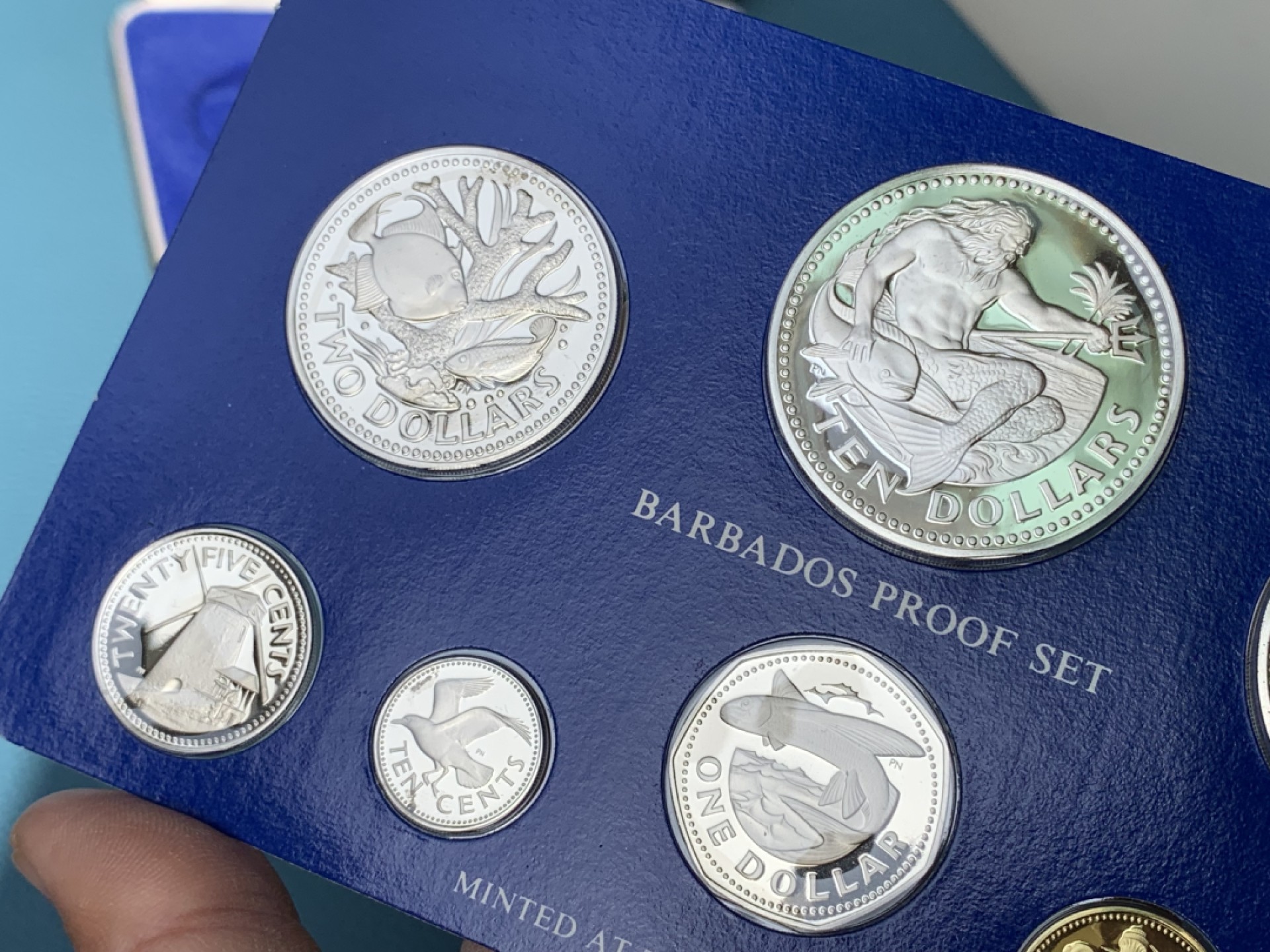 《竞宝斋》第154场-周日，周一，周四 3场 (全场包邮) 巴巴多斯 1975年 八枚套精制币 其中两枚大的都是银币