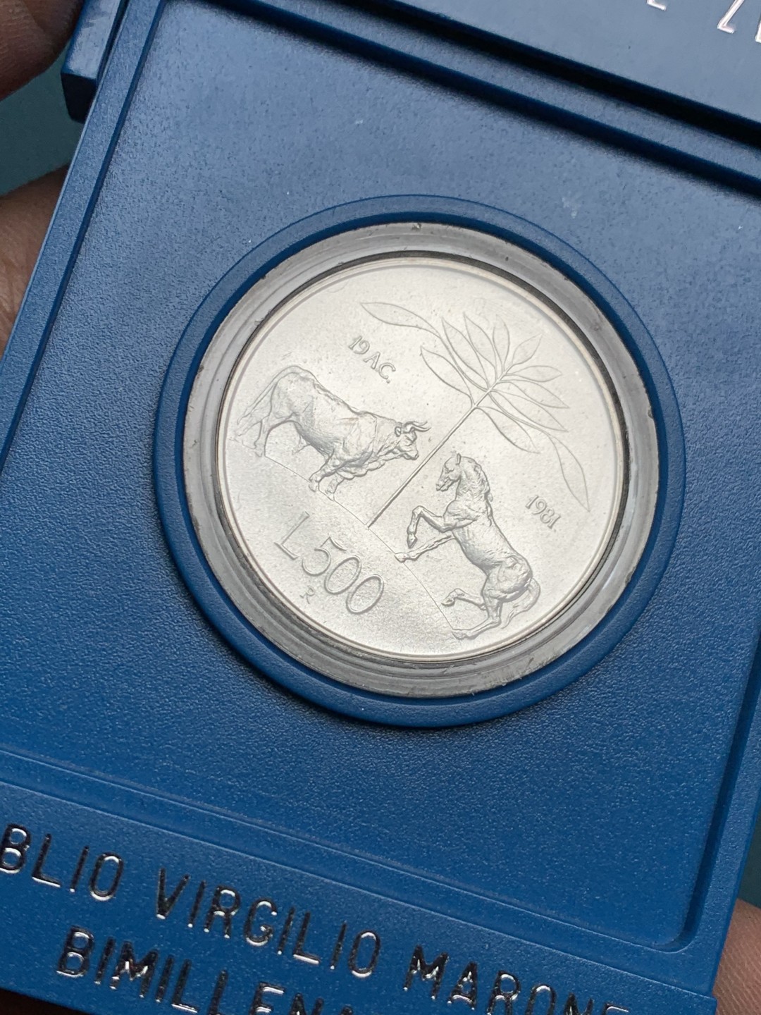 《竞宝斋》第154场-周日，周一，周四 3场 (全场包邮) 意大利1981年 500里拉 维吉尔逝世纪念 500里拉银币