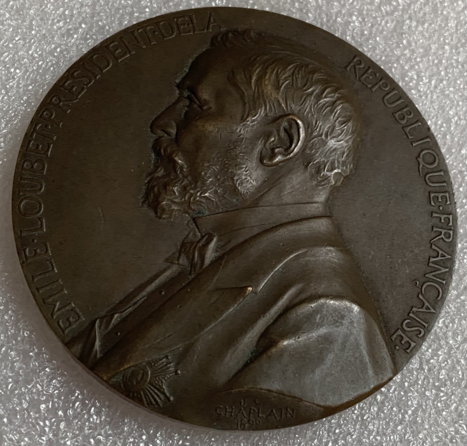 瓶子🏺第87期拍卖会 1899年法国卢贝总统当选纪念铜章  直径68mm重量135.8g