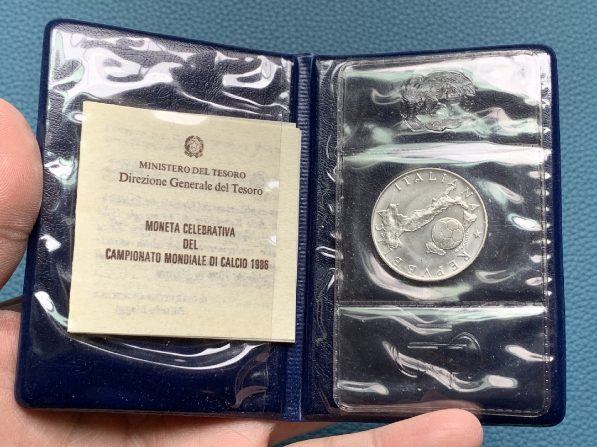 《竞宝斋》第154场-周日，周一，周四 3场 (全场包邮) 意大利1986年 世界杯 500里拉 银币