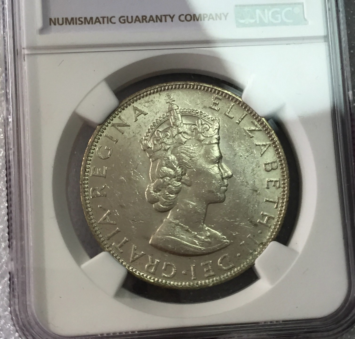 方圆集藏第三期专场 8003-NGC60英属百慕大1964年1克朗银币