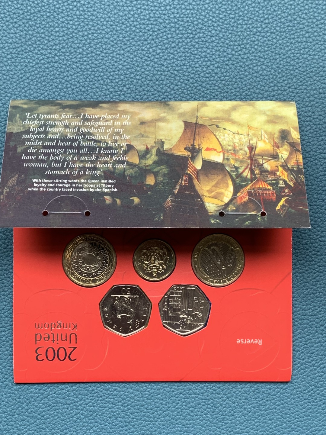 《竞宝斋》第154场-周日，周一，周四 3场 (全场包邮) 英国2003年  十枚套 两枚最大的时候2镑 稀少年份