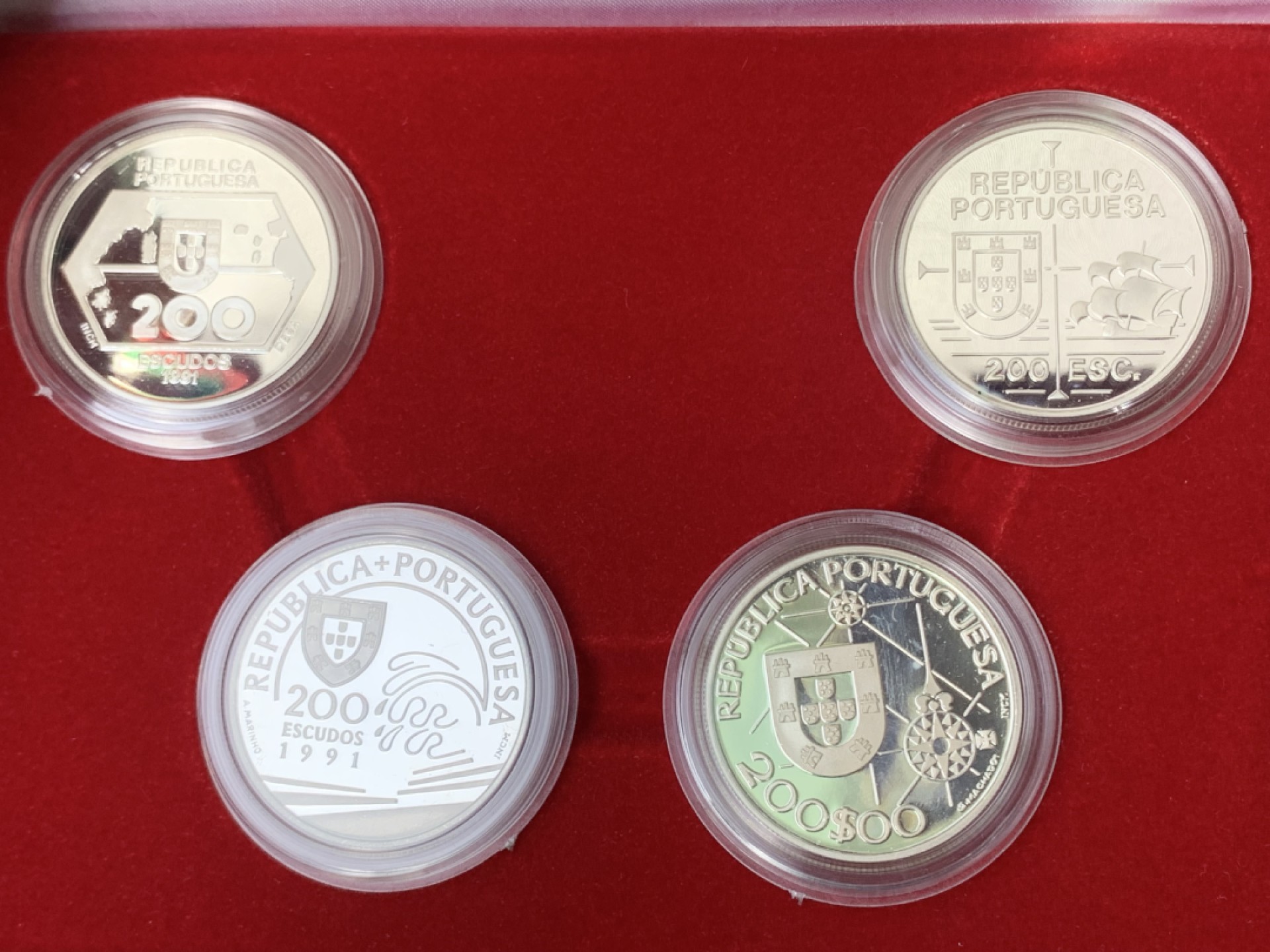 《竞宝斋》第154场-周日，周一，周四 3场 (全场包邮) 葡萄牙1993年 发现新大陆系列第三套 四枚套一组精制大银币 24.5g/枚 925银