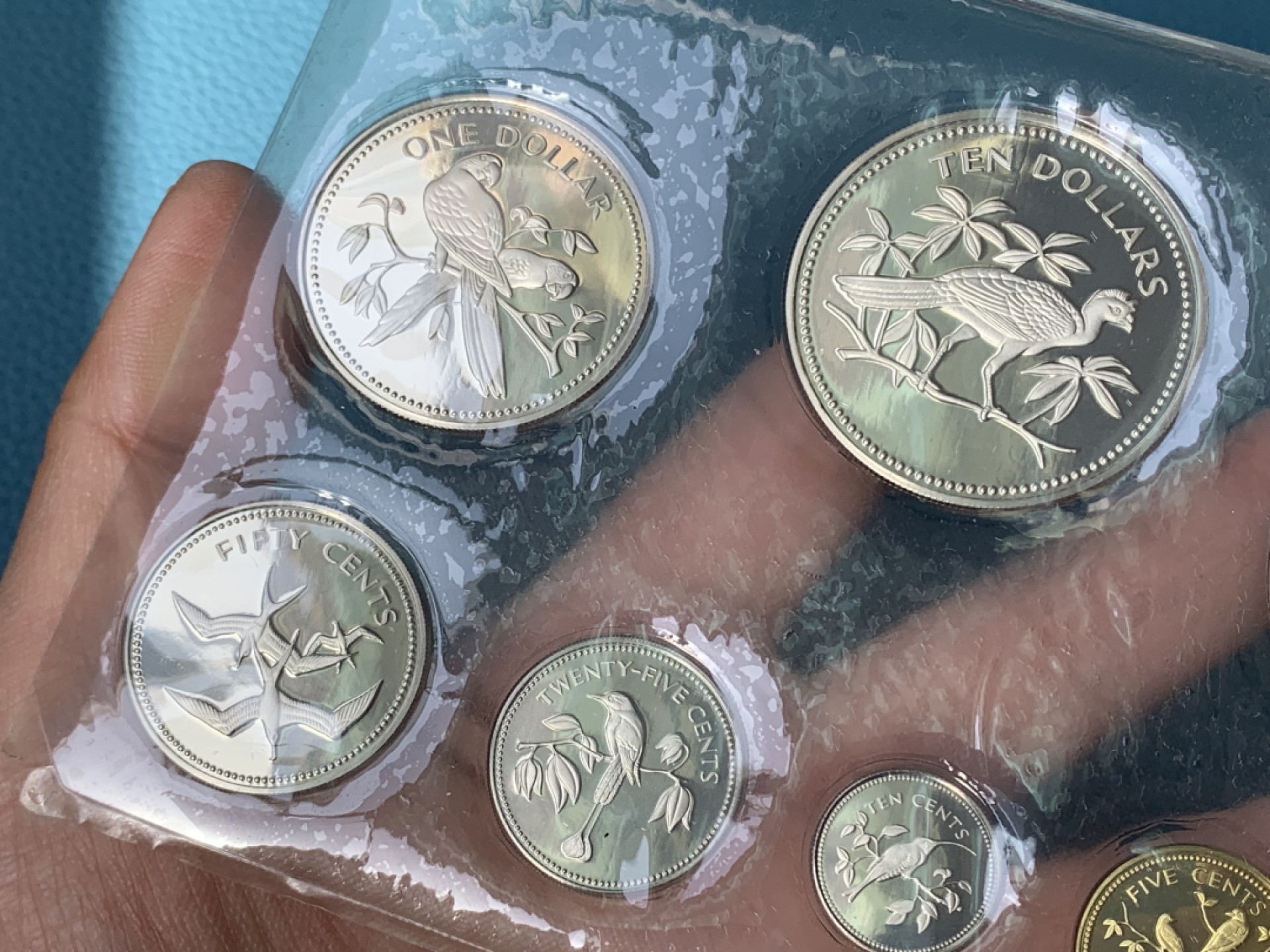 《竞宝斋》第154场-周日，周一，周四 3场 (全场包邮) 伯利兹1974年 八枚套精制币 其中六枚都是银币