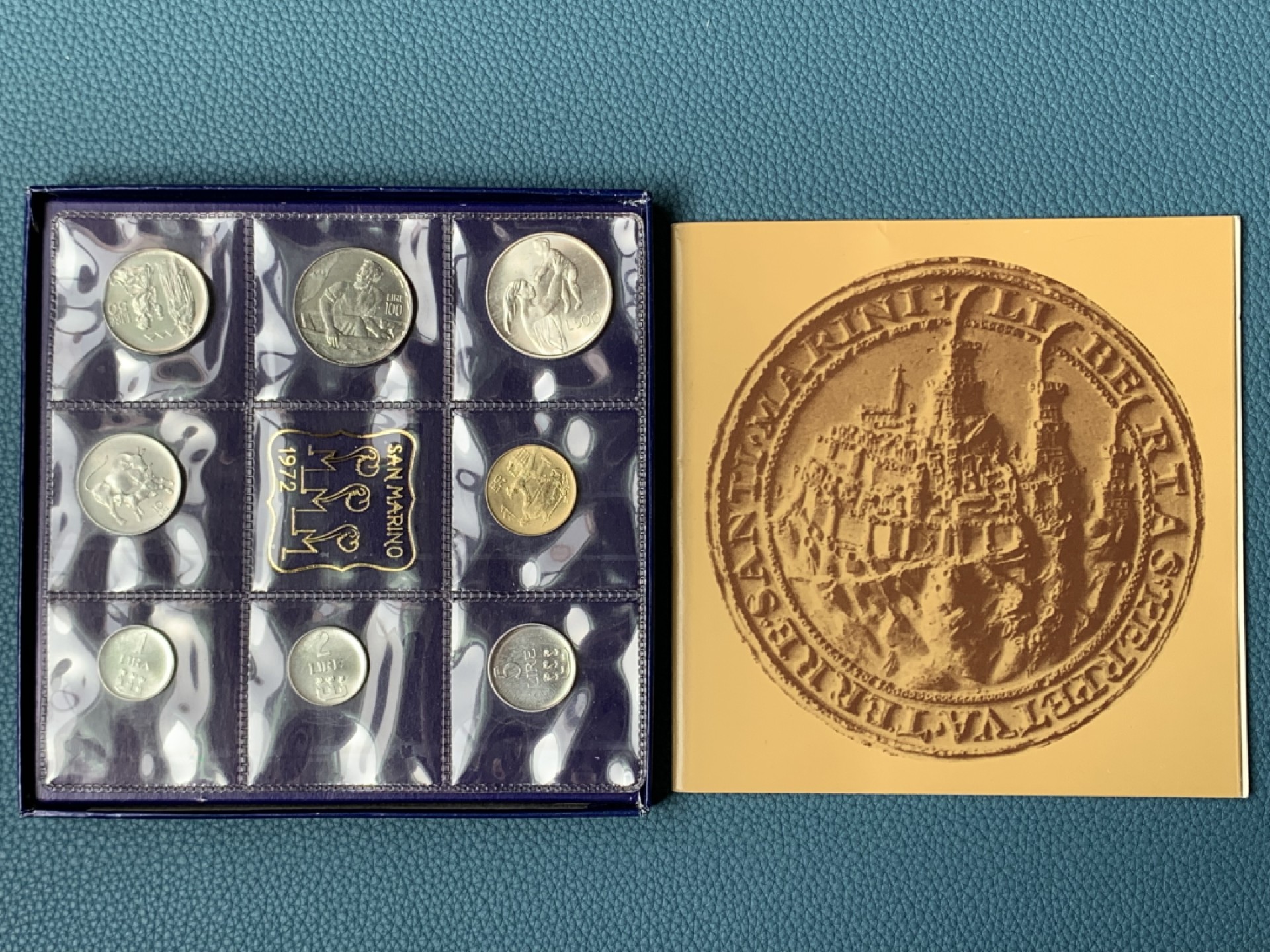 《竞宝斋》第154场-周日，周一，周四 3场 (全场包邮) 圣马力诺1972年 母婴节 八枚套 其中最大一枚是银币