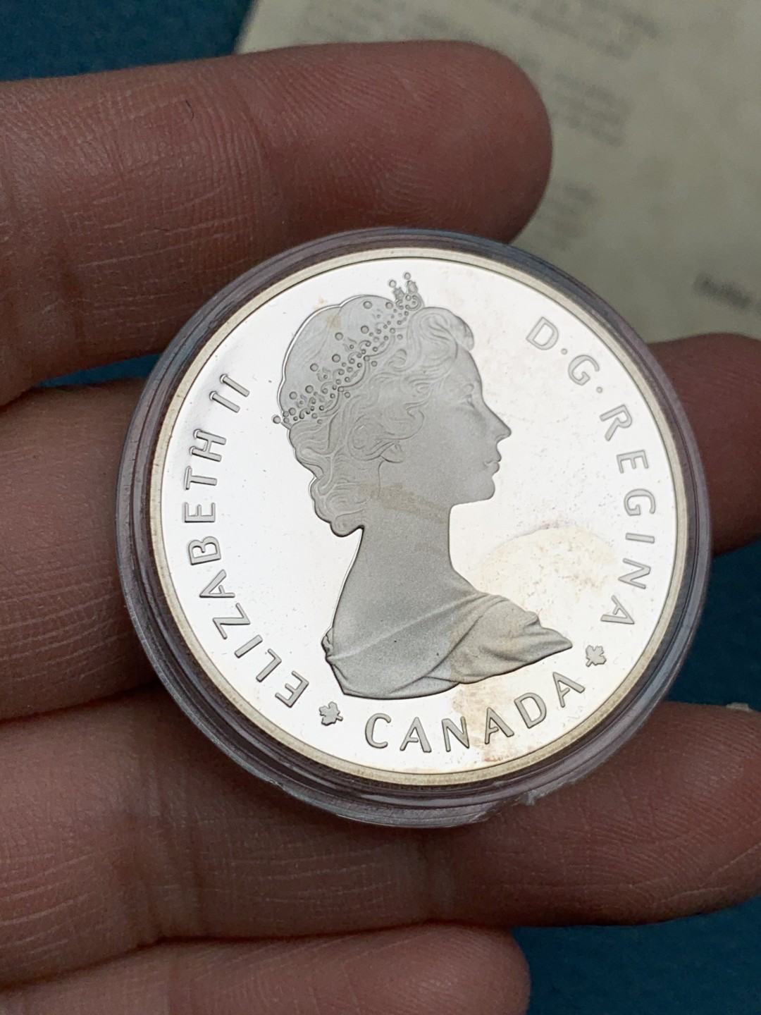 《竞宝斋》第154场-周日，周一，周四 3场 (全场包邮) 加拿大1985年 麋鹿一元 精制大银币