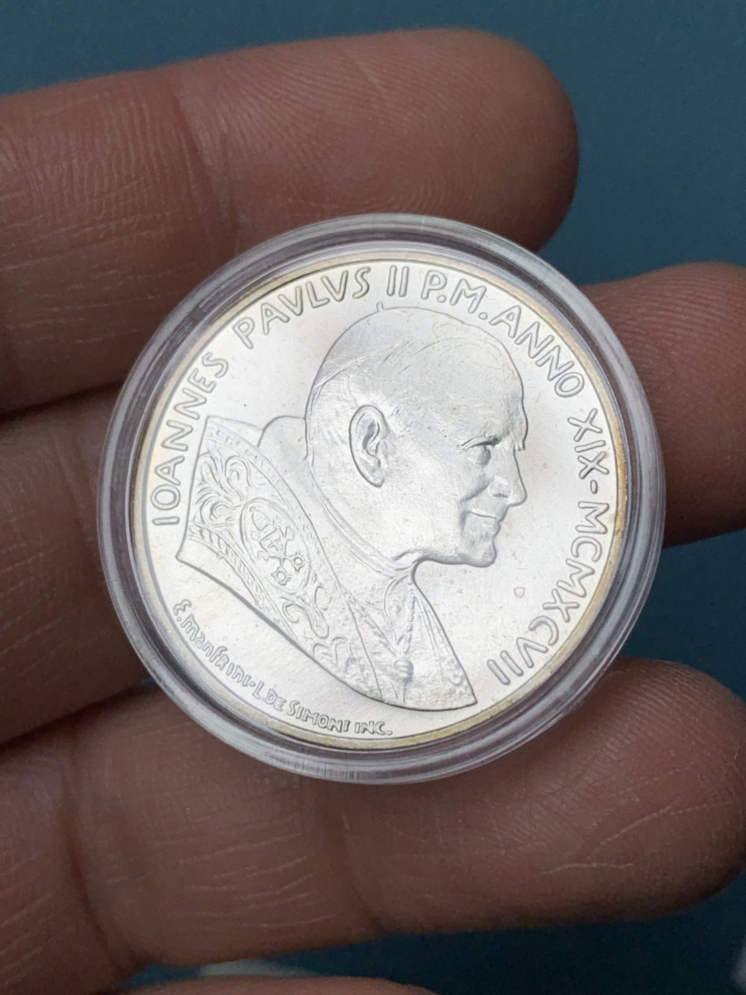 《竞宝斋》第154场-周日，周一，周四 3场 (全场包邮) 梵蒂冈1997年 世界青年日 500里拉 银币 原盒证书 少见品种