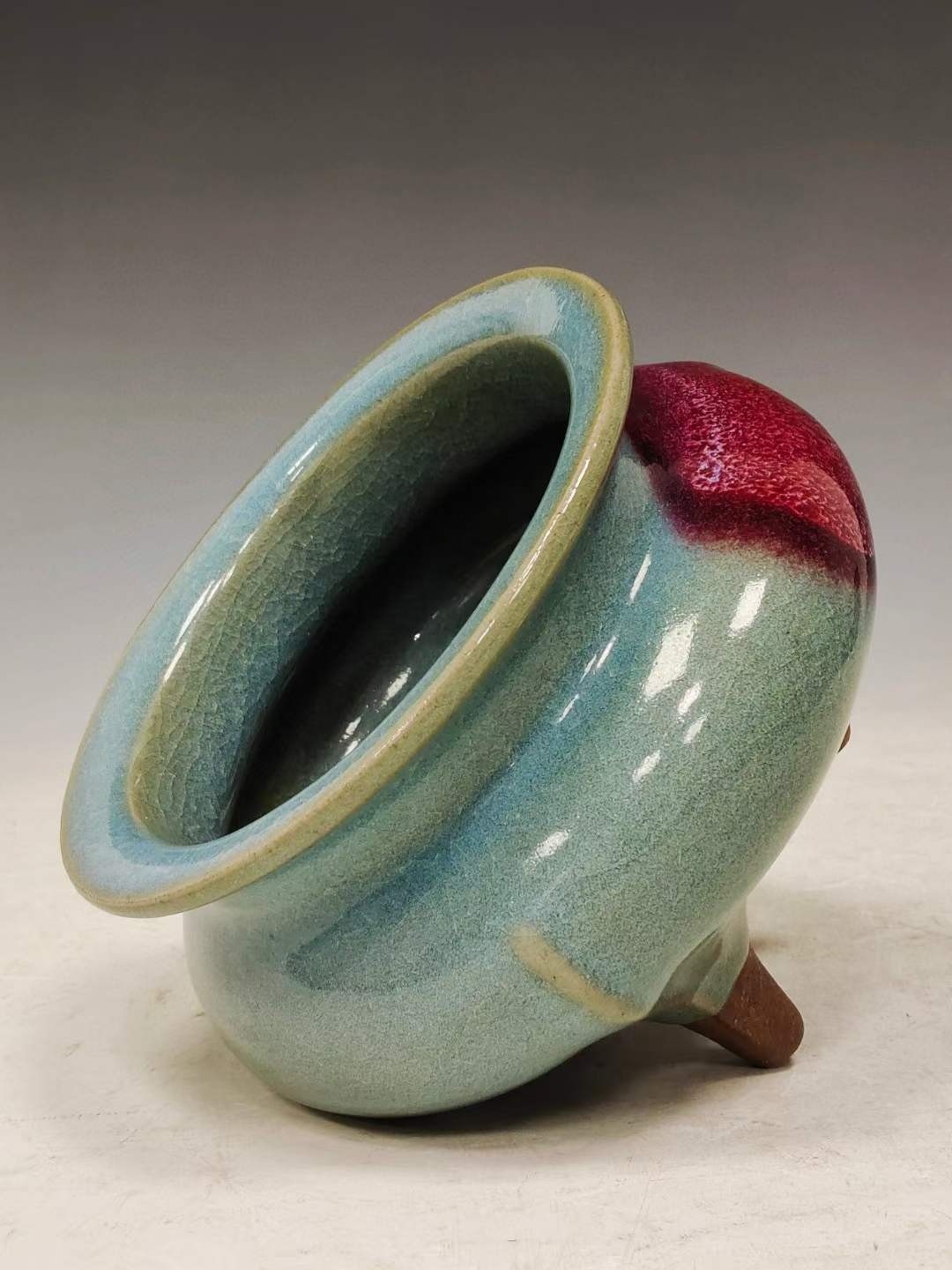 美品.精工细作满工钧窑降彩三足香炉
