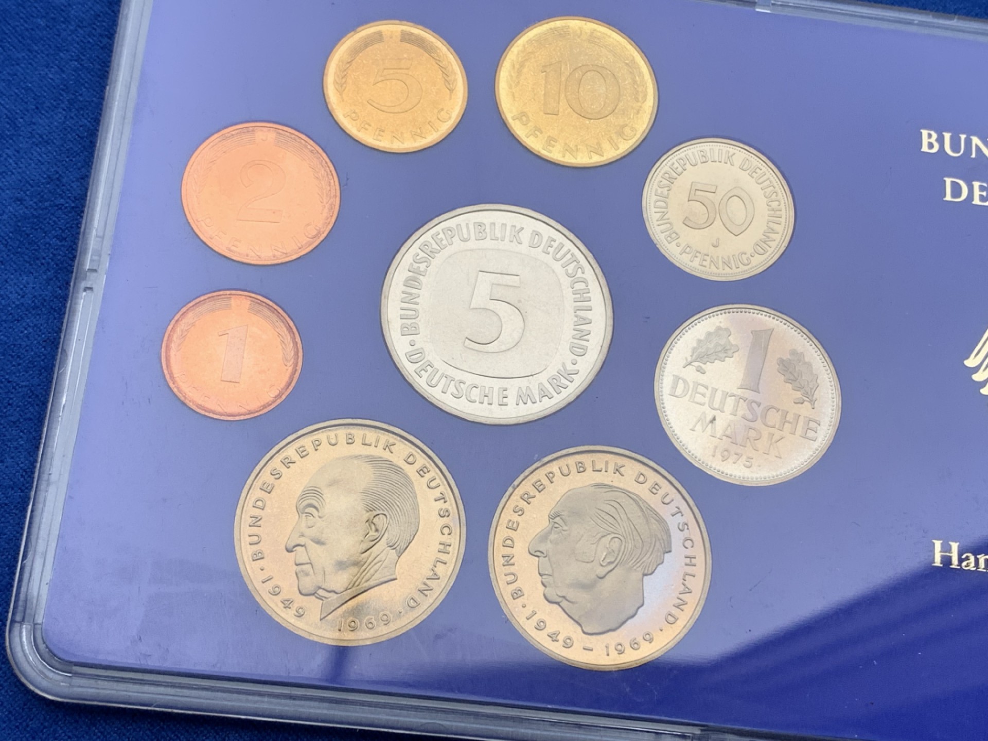 《竞宝斋》第154场-周日，周一，周四 3场 (全场包邮) 德国1975-J年 九枚套 精制币