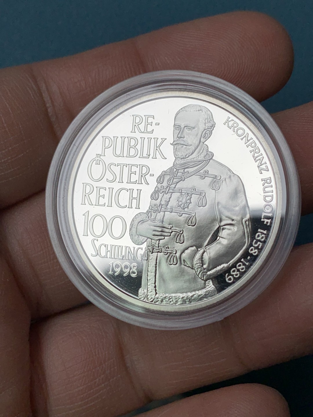 《竞宝斋》第154场-周日，周一，周四 3场 (全场包邮) 奥地利1998年 100先令精制大银币