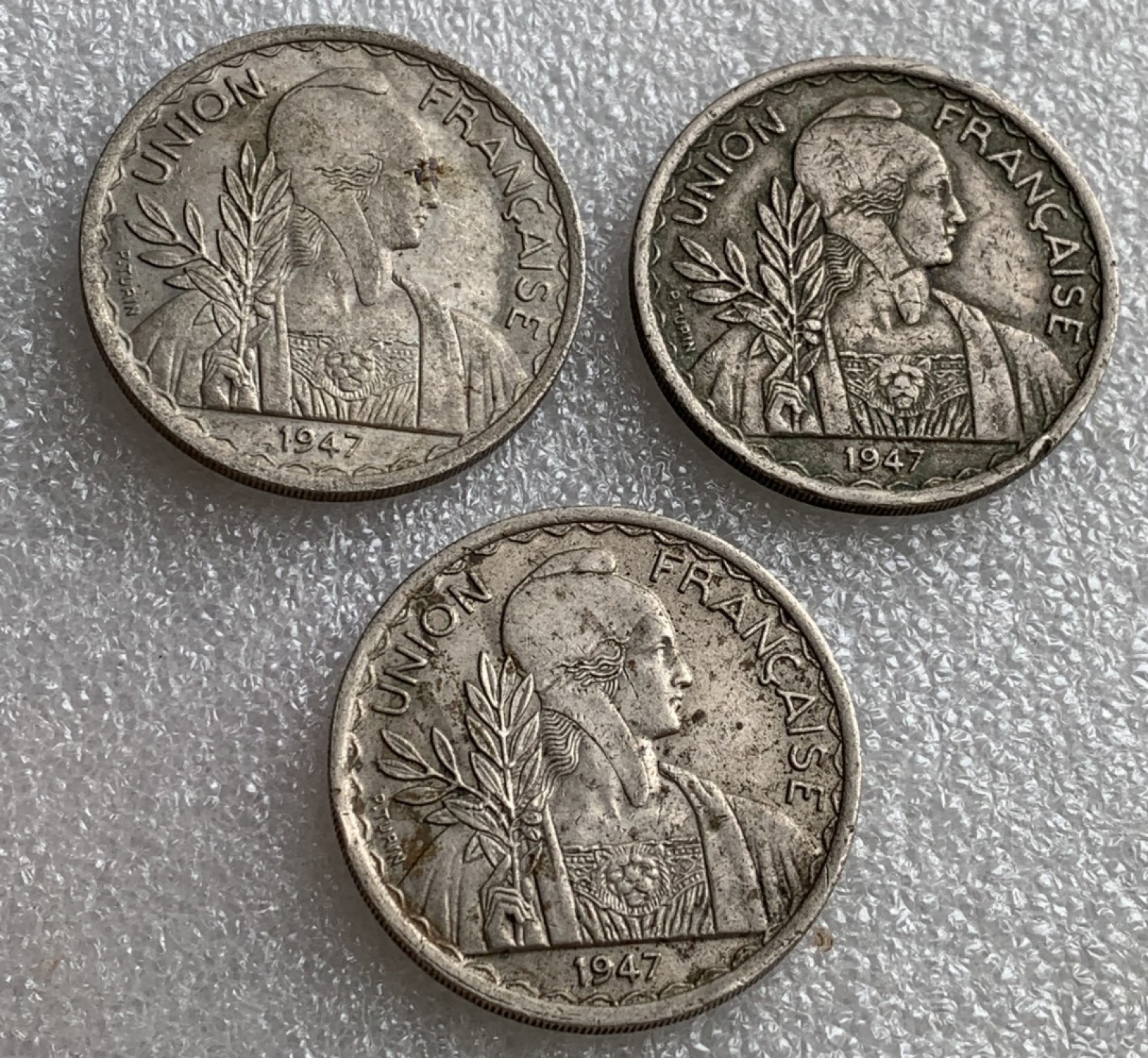 瓶子🏺第87期拍卖会 法属印度支那1947年1皮3枚