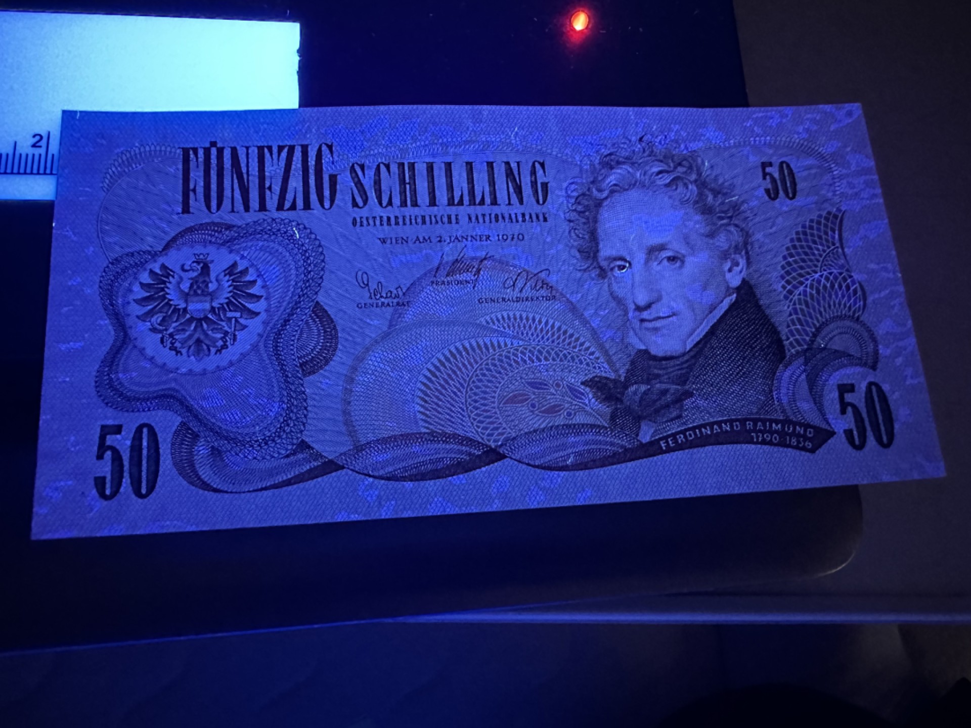 《外钞收藏家》第二百六十二期（连拍第二场） 1970年奥地利50先令 UNC-无折 有潮
