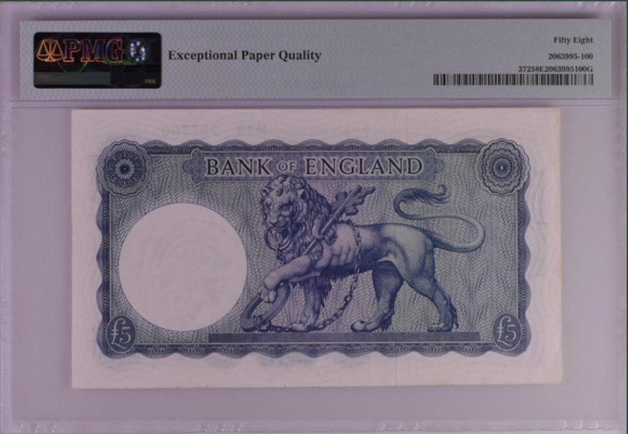 收藏联盟Quantum Auction 第251期拍卖  英国1961-63年5镑 PMG58e 帝国女神