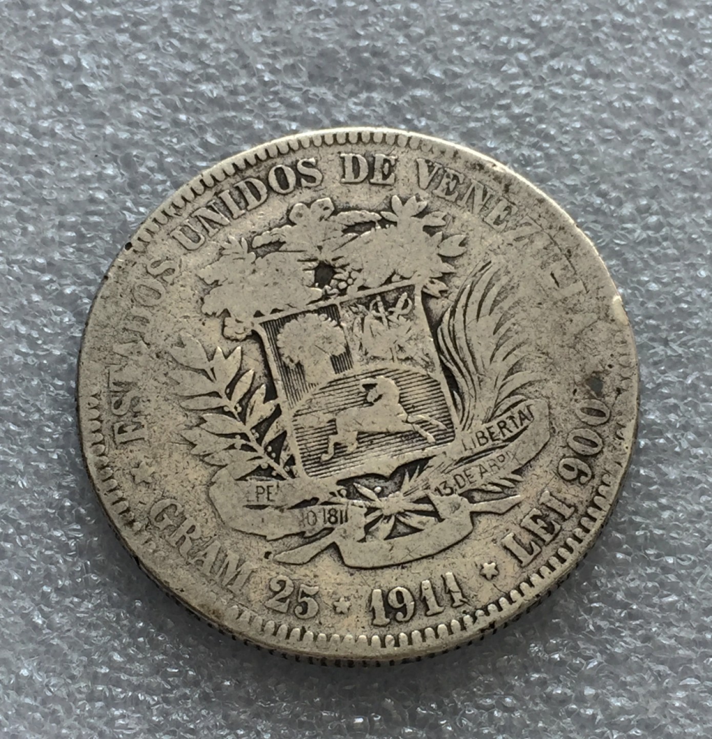 方圆集藏第三期专场 11221-委内瑞拉1911年5玻利瓦尔银币