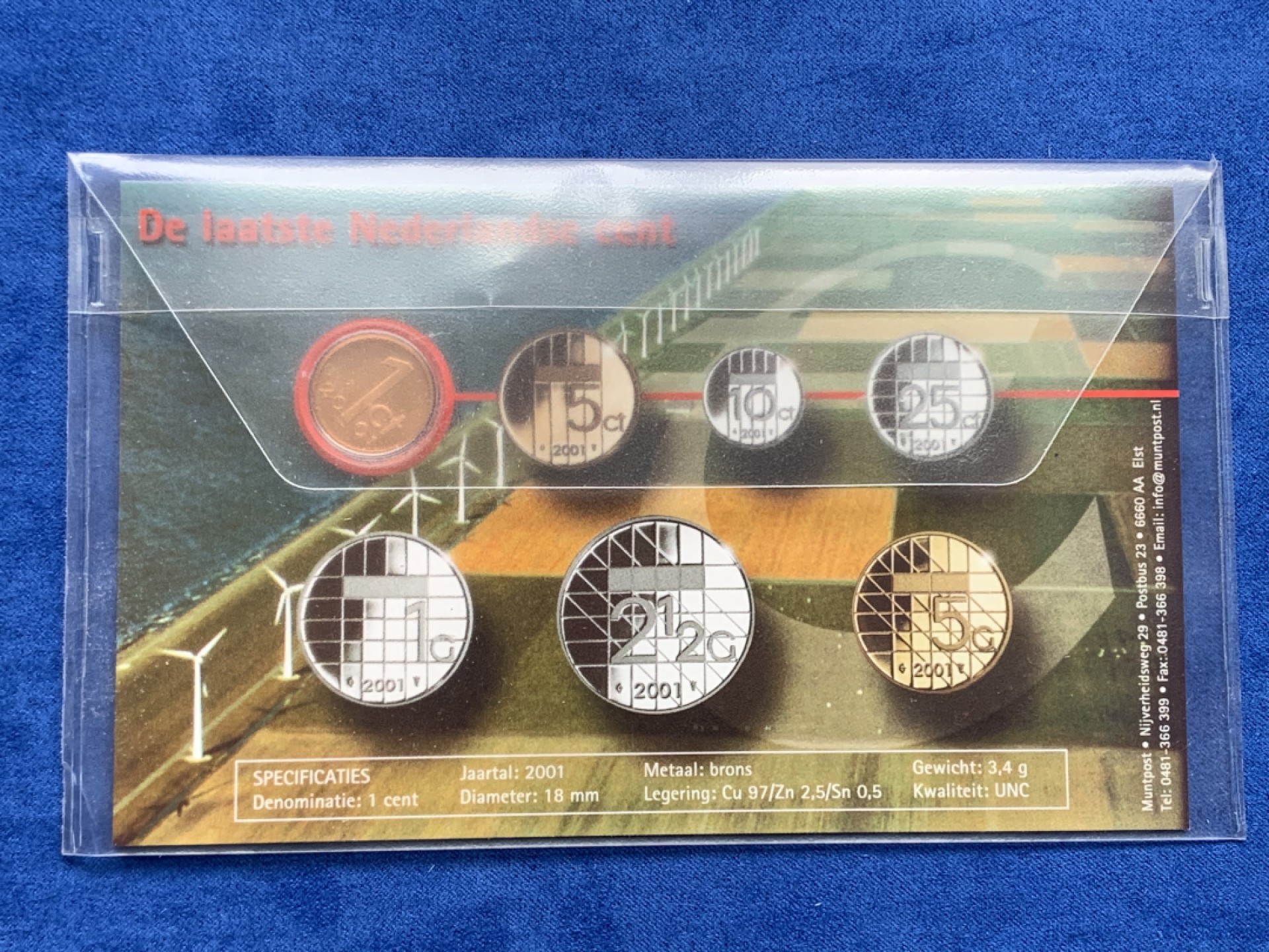 《竞宝斋》第154场-周日，周一，周四 3场 (全场包邮) 封装荷兰 2001年 精制1分 欧元前最后一枚