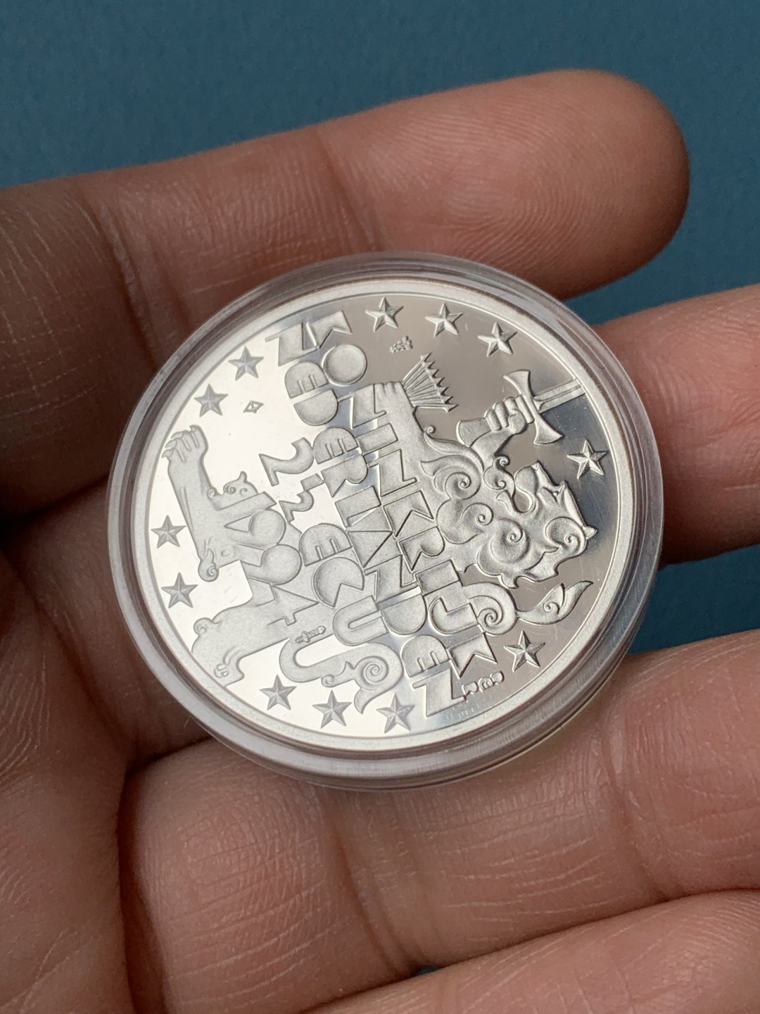 《竞宝斋》第154场-周日，周一，周四 3场 (全场包邮) 荷兰1994年 2 1/2ECU大银币 红盒子证书