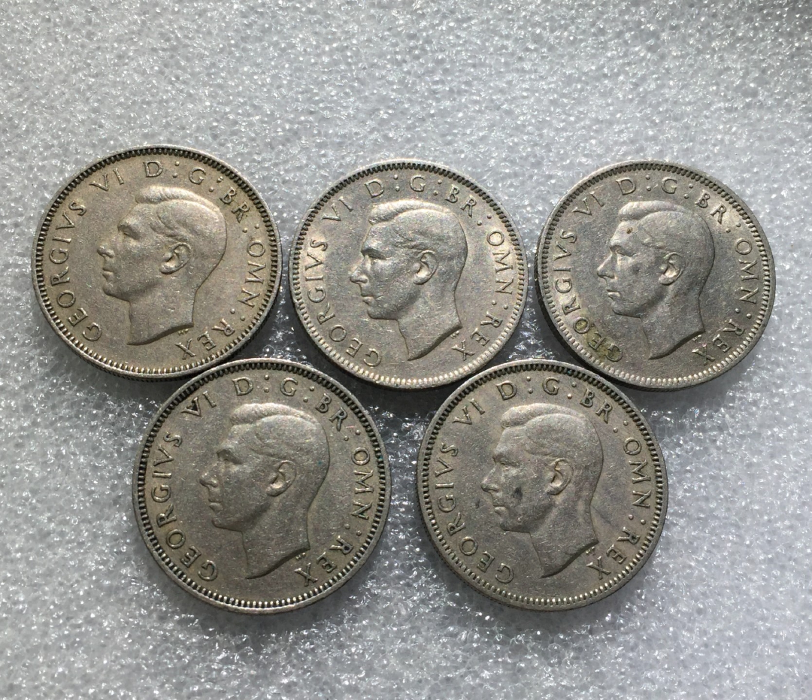 方圆集藏第三期专场 8132-英国1947-1951年乔治六世1先令5枚一组