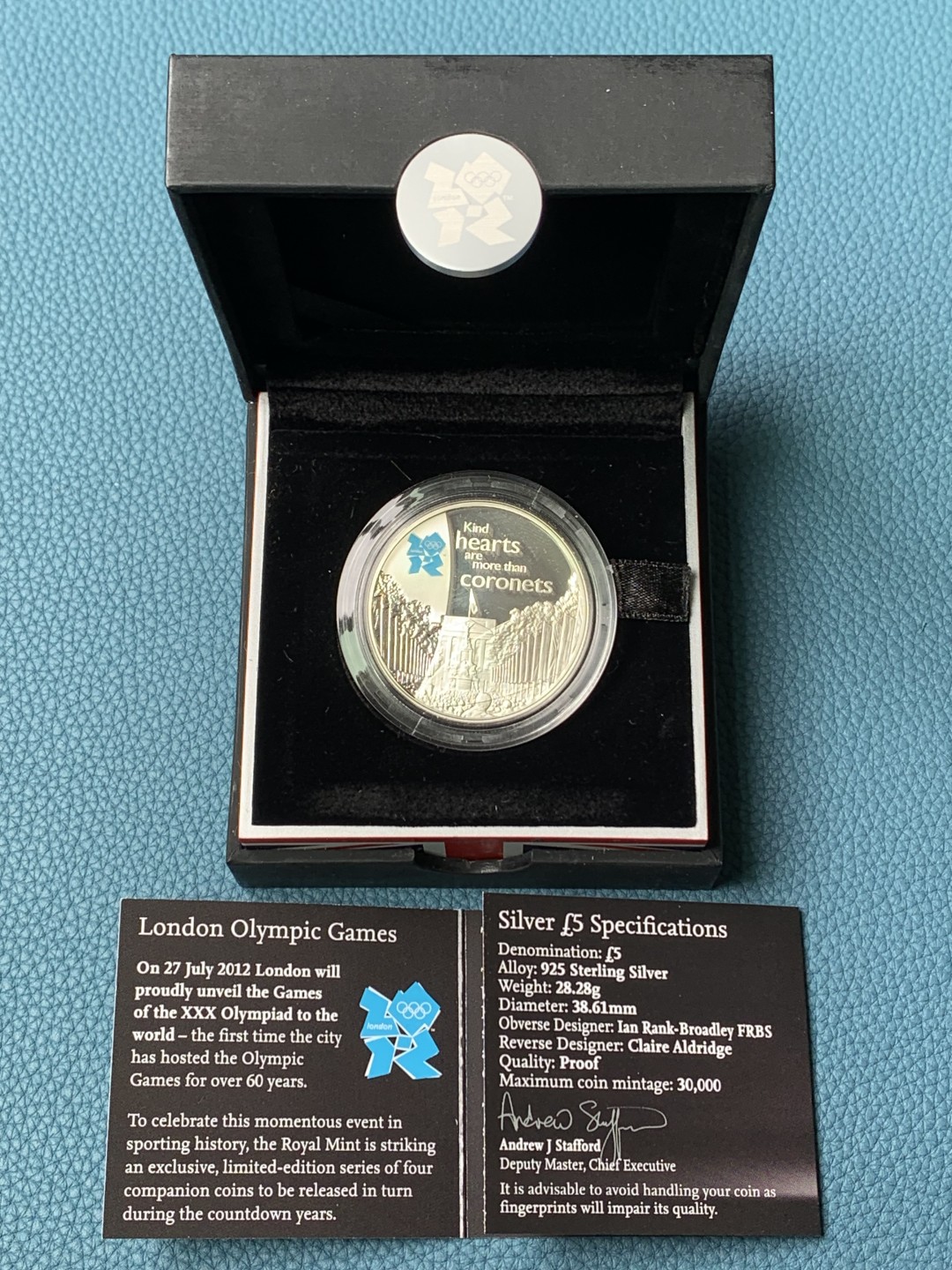 《竞宝斋》第154场-周日，周一，周四 3场 (全场包邮) 英国2010年 5镑精制大银币 原盒证书 少见品种