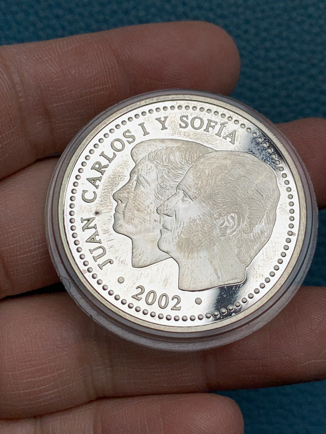 《竞宝斋》第154场-周日，周一，周四 3场 (全场包邮) 西班牙 2002年 吞并梅诺卡岛 10欧元精制大银币 27克 925银