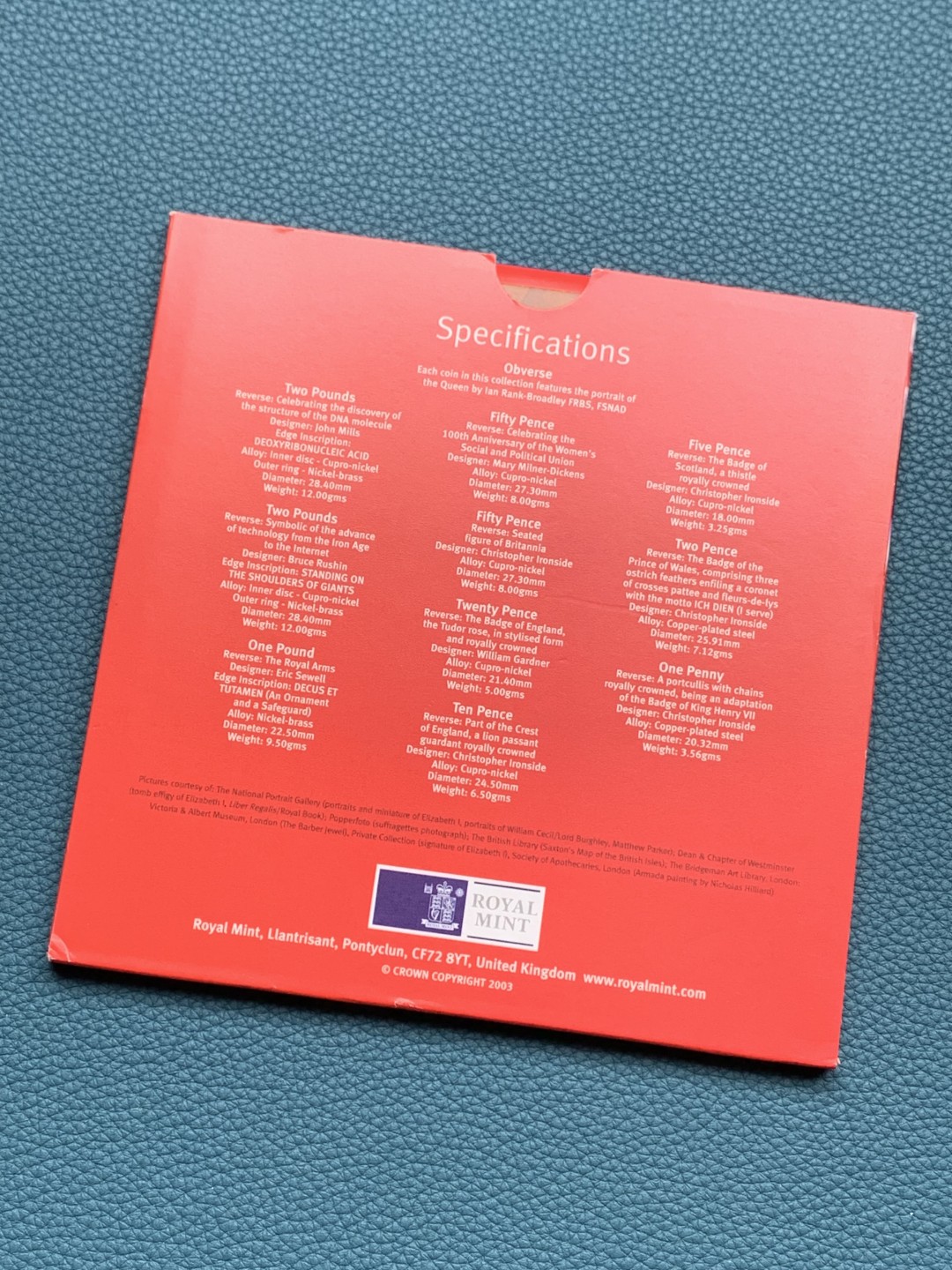 《竞宝斋》第154场-周日，周一，周四 3场 (全场包邮) 英国2003年  十枚套 两枚最大的时候2镑 稀少年份