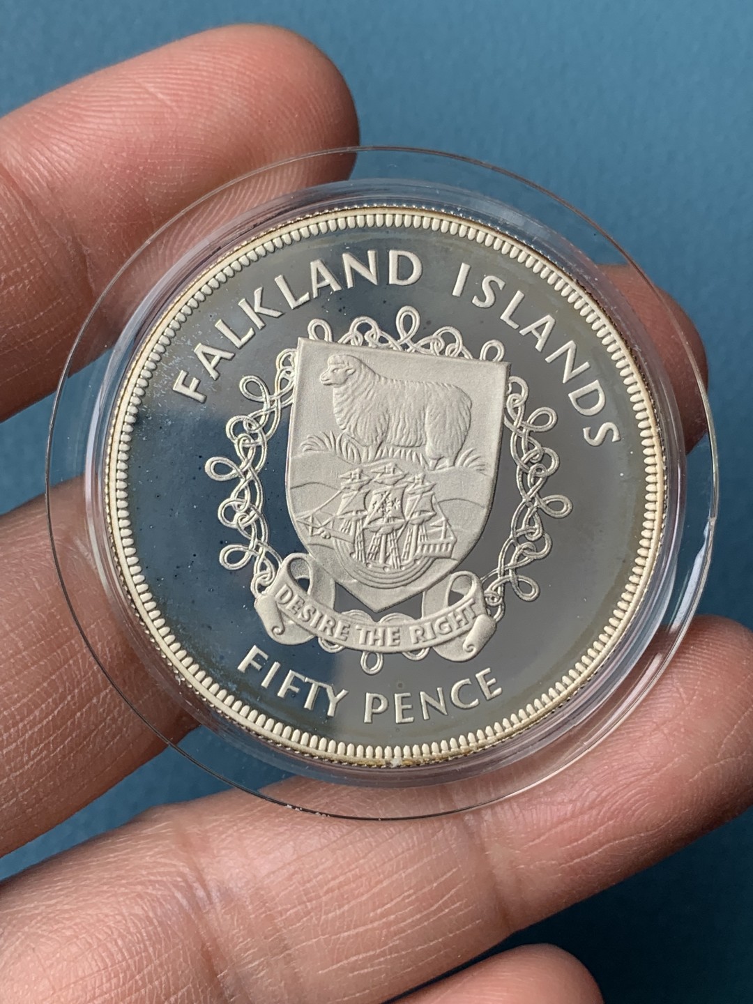 《竞宝斋》第154场-周日，周一，周四 3场 (全场包邮) 英属法克兰群岛1977年 加冕纪念 大银币 精制 少见