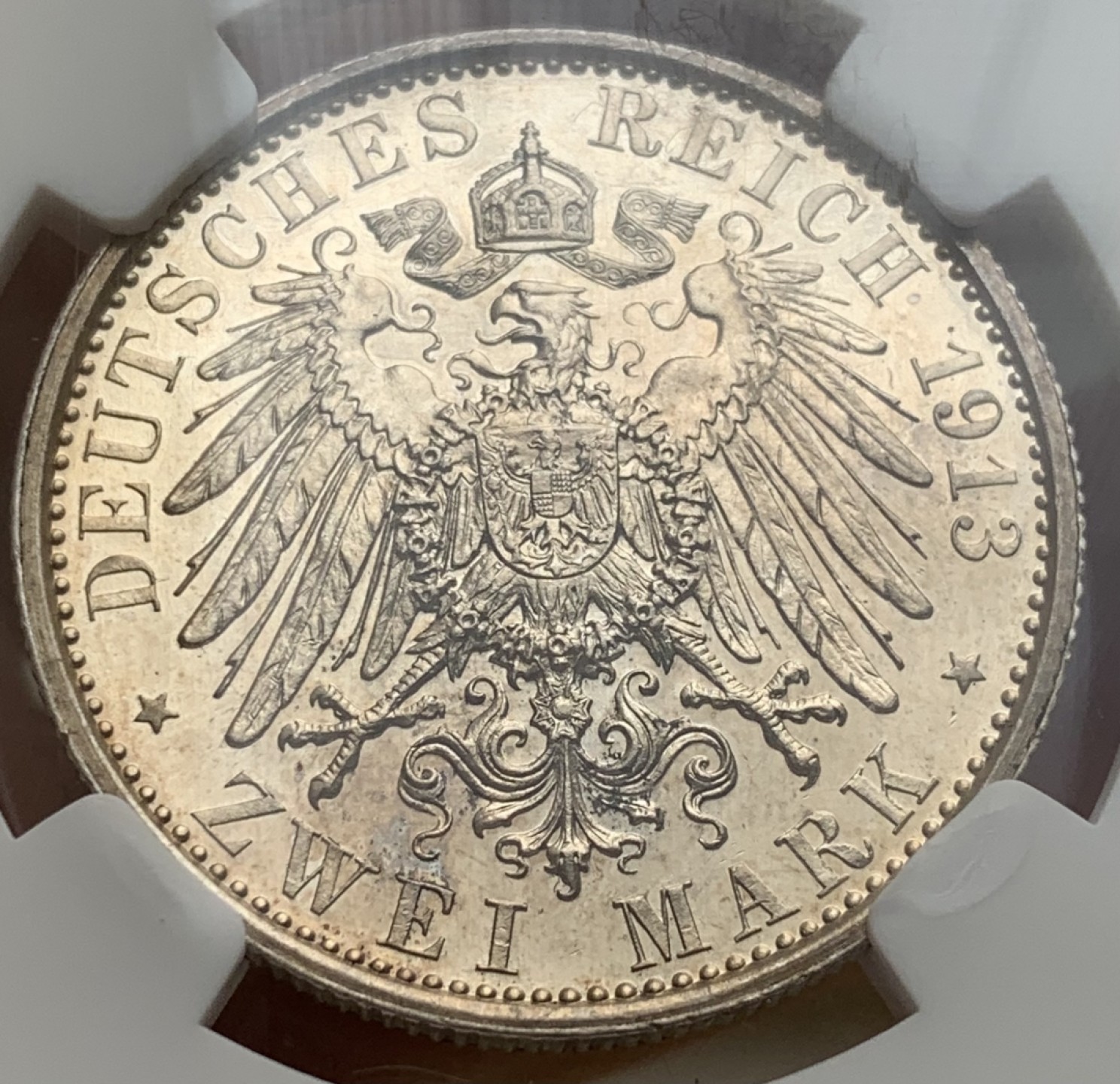 瓶子🏺第87期拍卖会 1913年德国普鲁士威廉二世登基纪念2马克(PF-62)