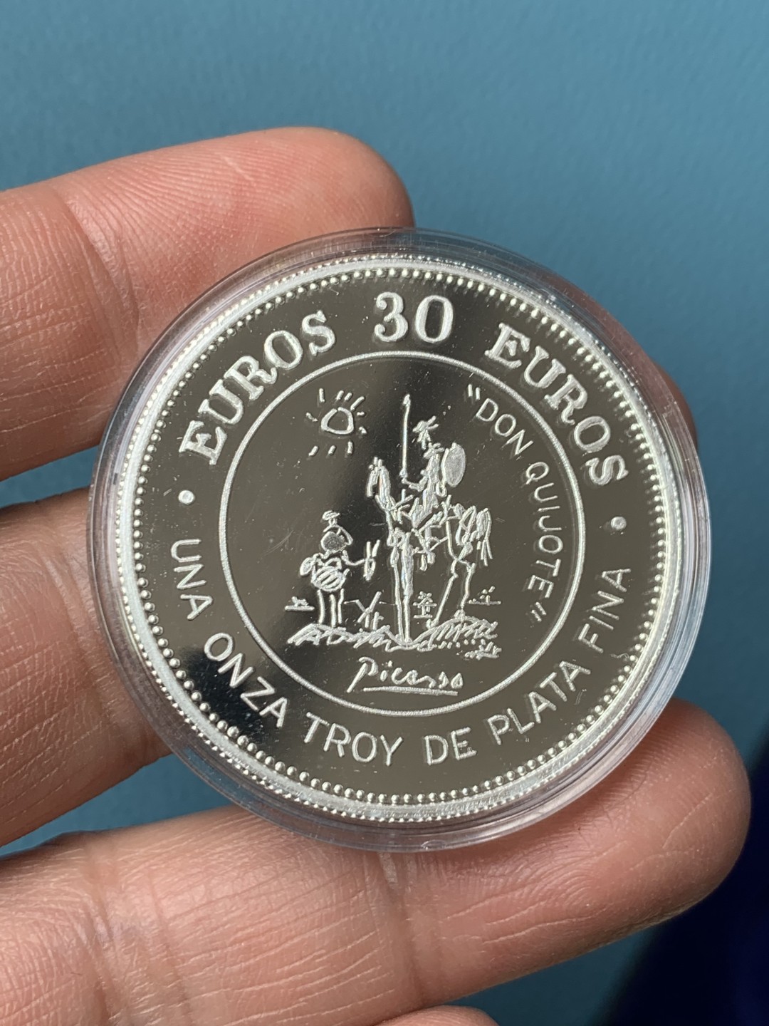 《竞宝斋》第154场-周日，周一，周四 3场 (全场包邮) 西班牙1998年 唐吉歌德 1盎司精制 大银章 罕见