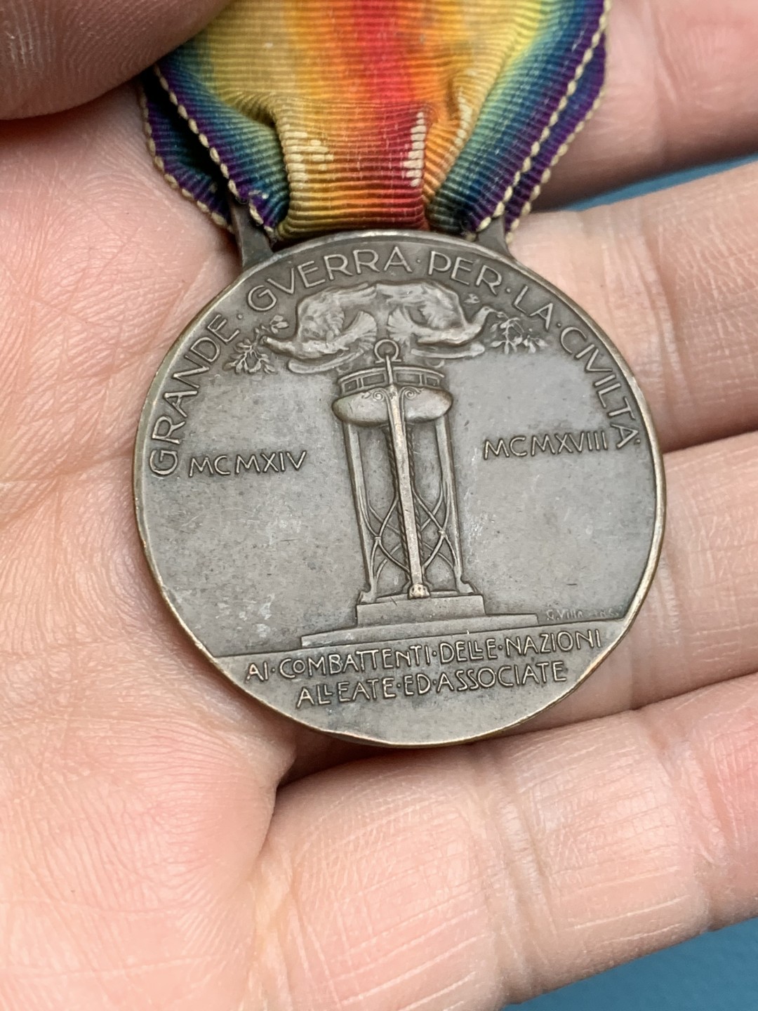 《竞宝斋》第154场-周日，周一，周四 3场 (全场包邮) 意大利1918年 庆祝一战胜利 铜章