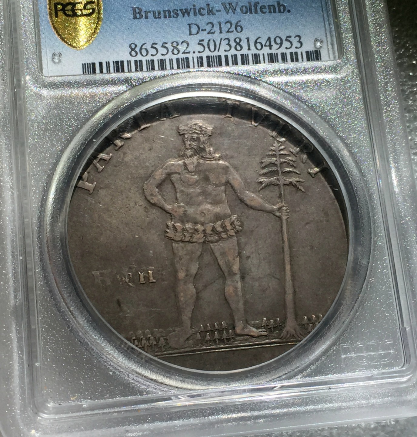 方圆集藏第三期专场 11241-PCGS50分 德国1719年 布伦瑞克 野人泰勒大银币