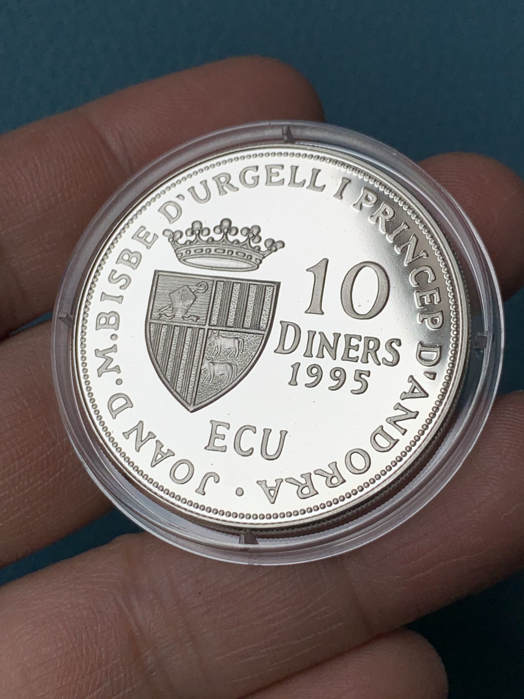 《竞宝斋》第154场-周日，周一，周四 3场 (全场包邮) 原盒安道尔1994 女神10第纳尔精制大银币