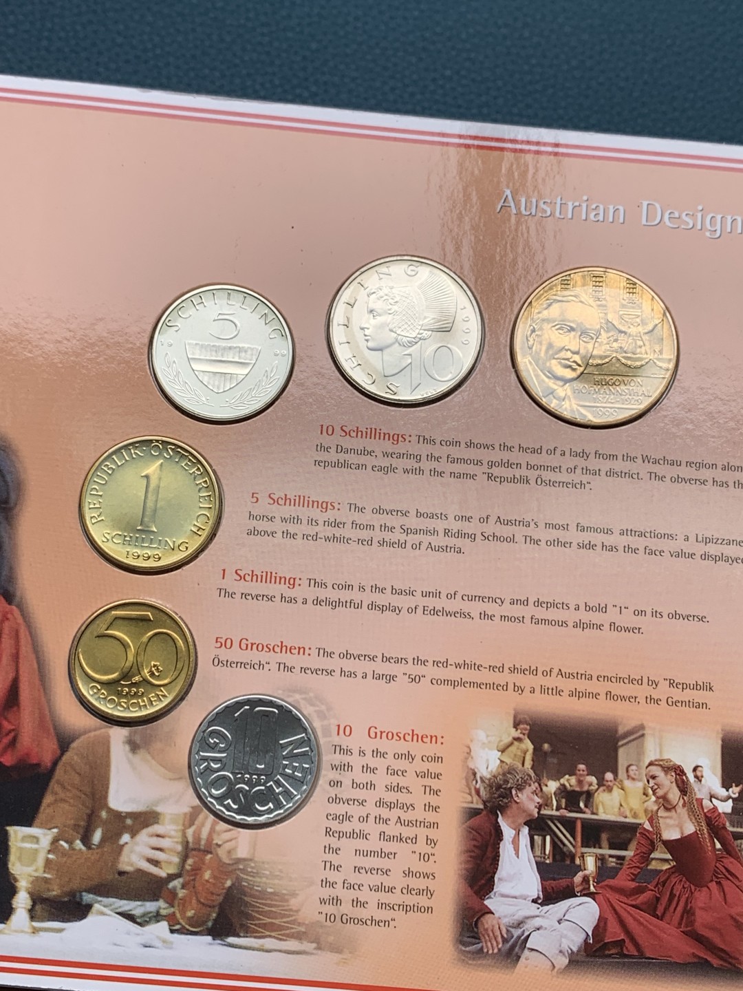 《竞宝斋》第154场-周日，周一，周四 3场 (全场包邮) 奥地利1999年 六枚套不同面值 原厂封装