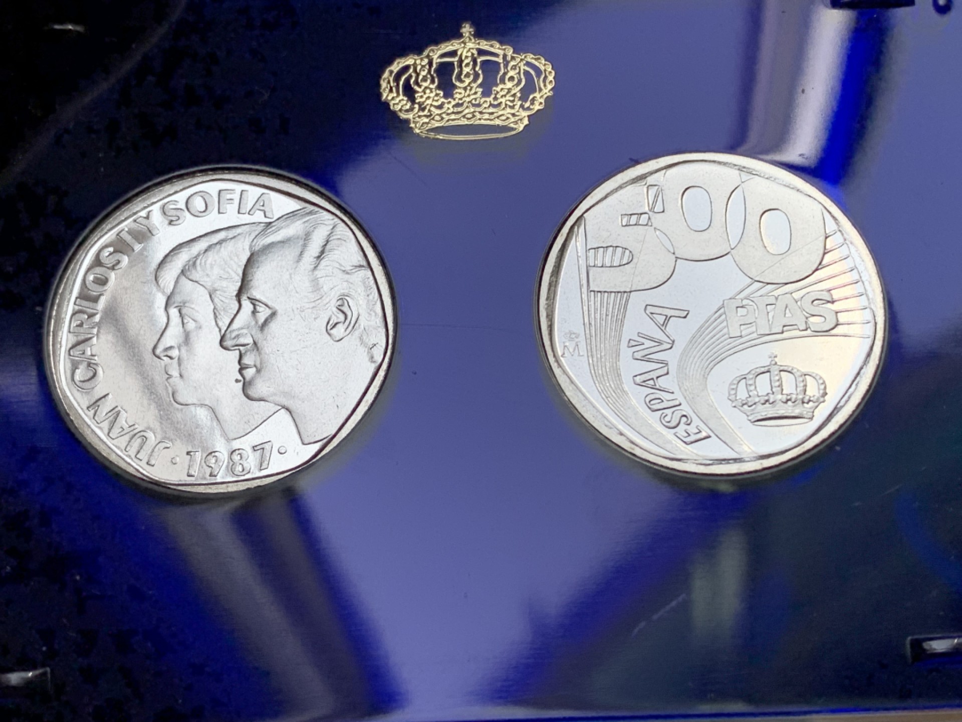 《竞宝斋》第154场-周日，周一，周四 3场 (全场包邮) 西班牙1987年 一组六枚试铸币和章 其中两枚是银制 带证书 原包装很少见