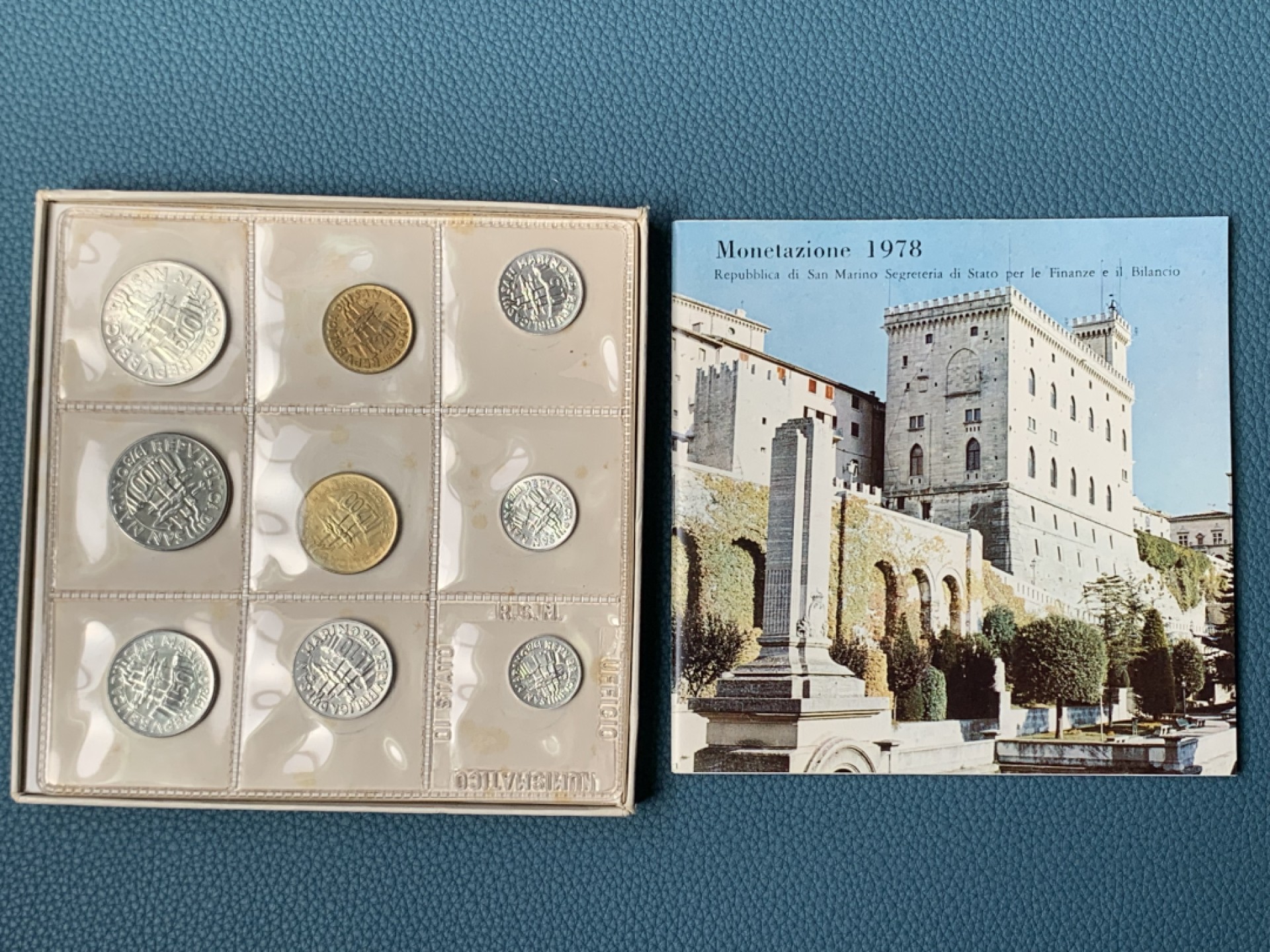 《竞宝斋》第154场-周日，周一，周四 3场 (全场包邮) 圣马力诺1978年 九枚套 其中最大一枚是500里拉银币