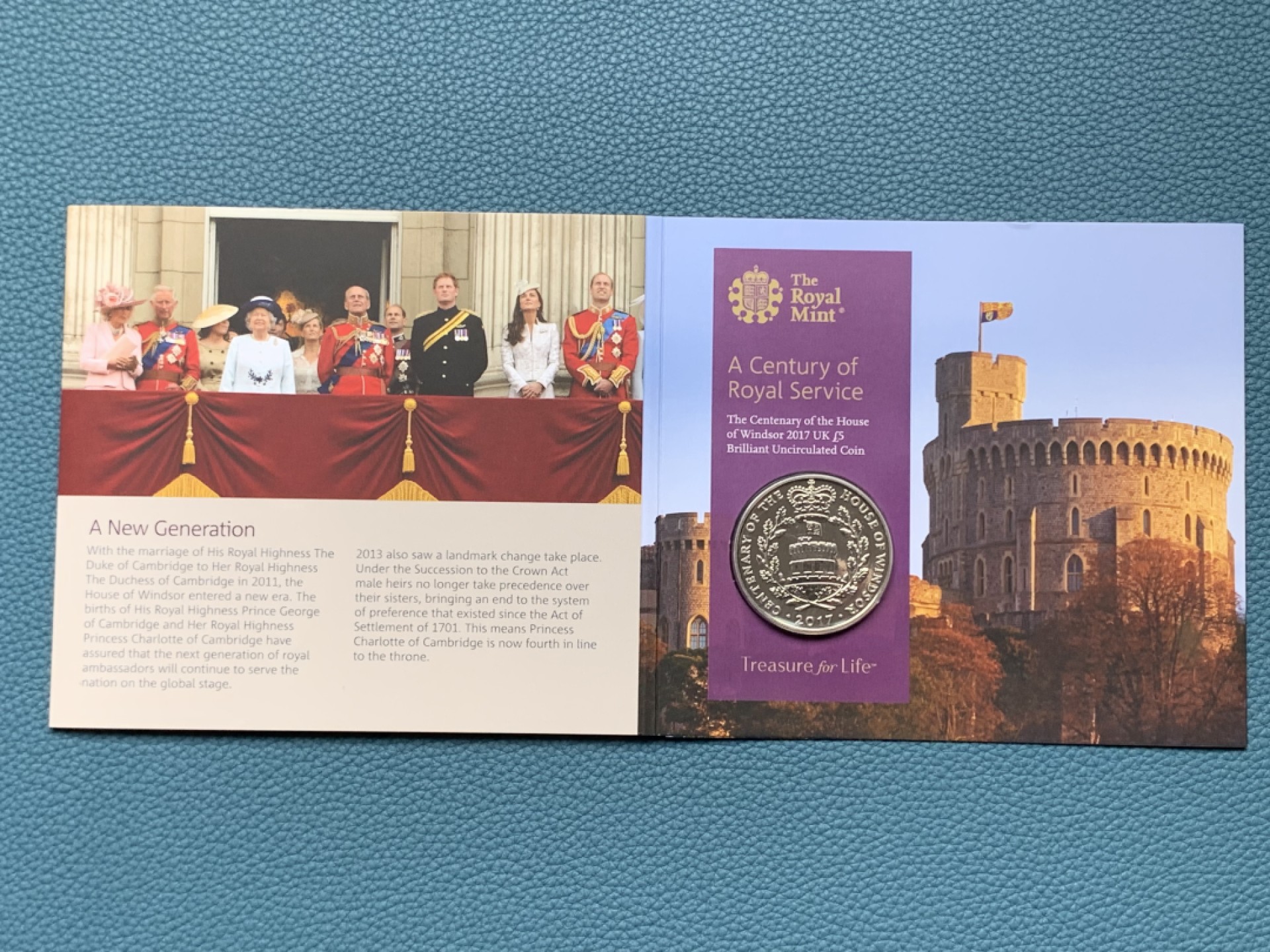 《竞宝斋》第154场-周日，周一，周四 3场 (全场包邮) 英国2017年 王室家族温莎王朝 5镑纪念镍币 稀少