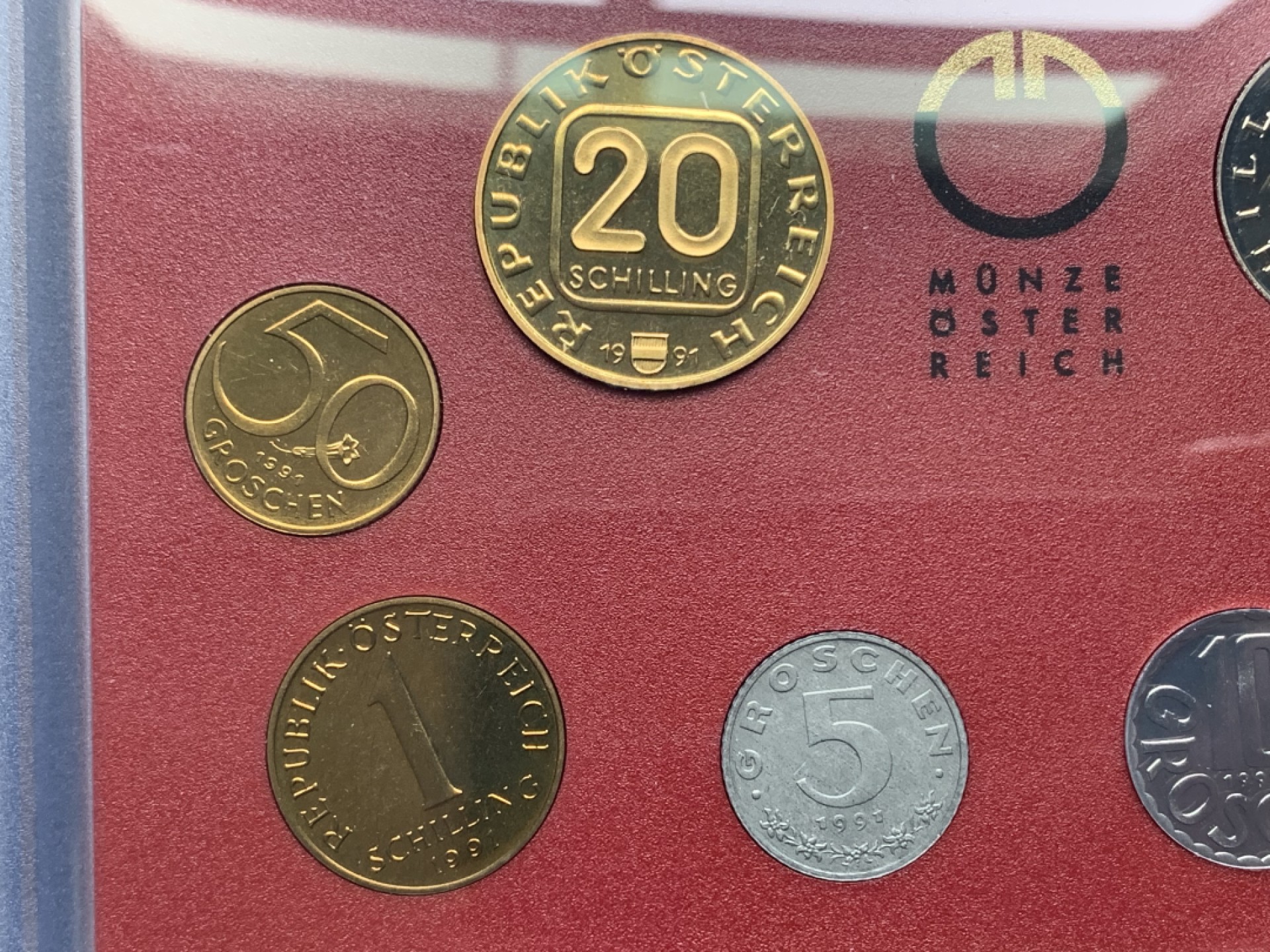 《竞宝斋》第154场-周日，周一，周四 3场 (全场包邮) 奥地利1991年 八枚套精制币