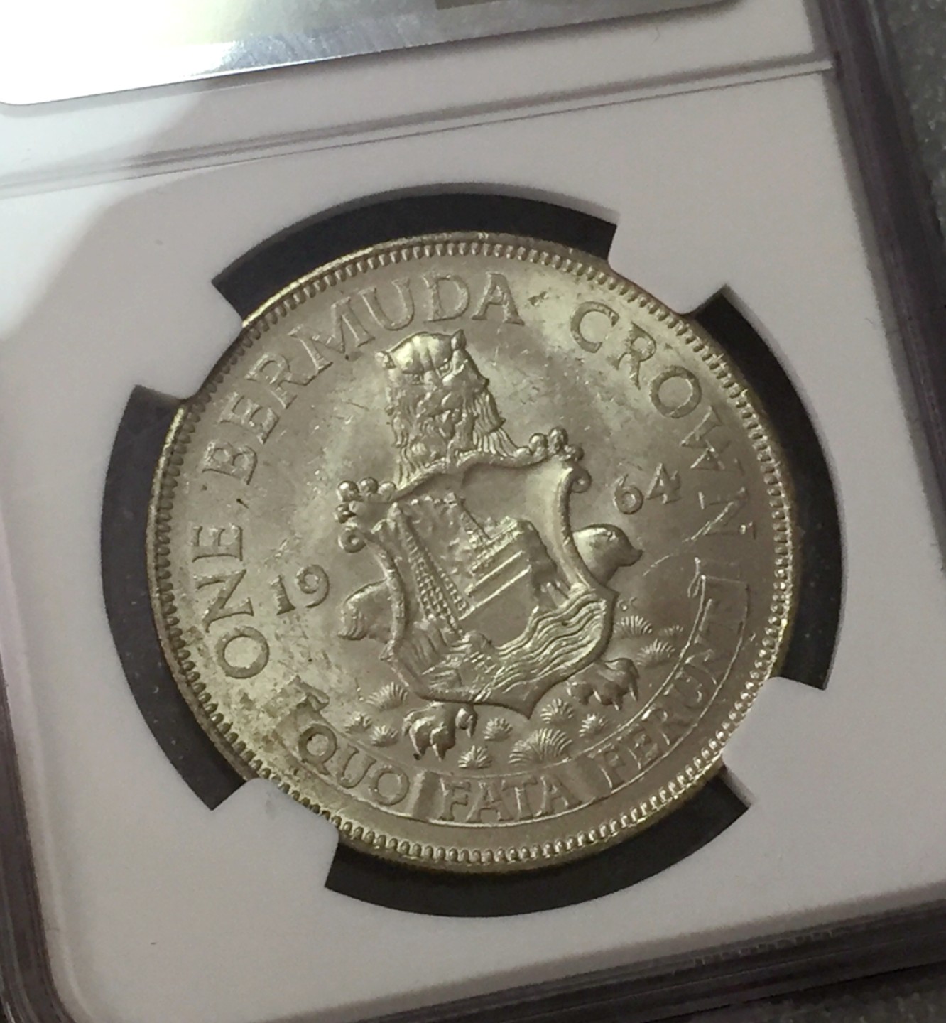 方圆集藏第三期专场 11237-NGC61英属百慕大1964年1克朗银币