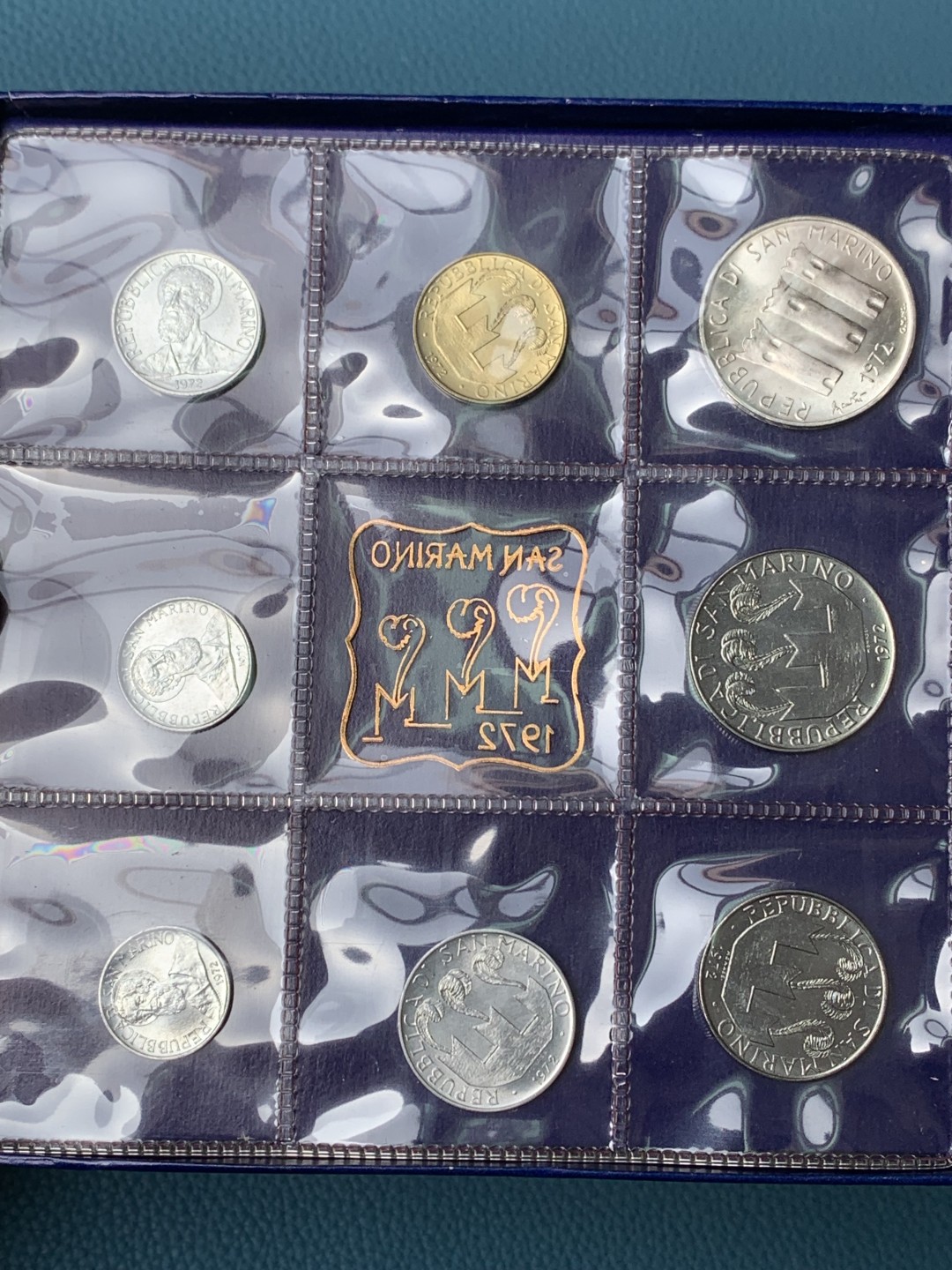 《竞宝斋》第154场-周日，周一，周四 3场 (全场包邮) 圣马力诺1972年 母婴节 八枚套 其中最大一枚是银币