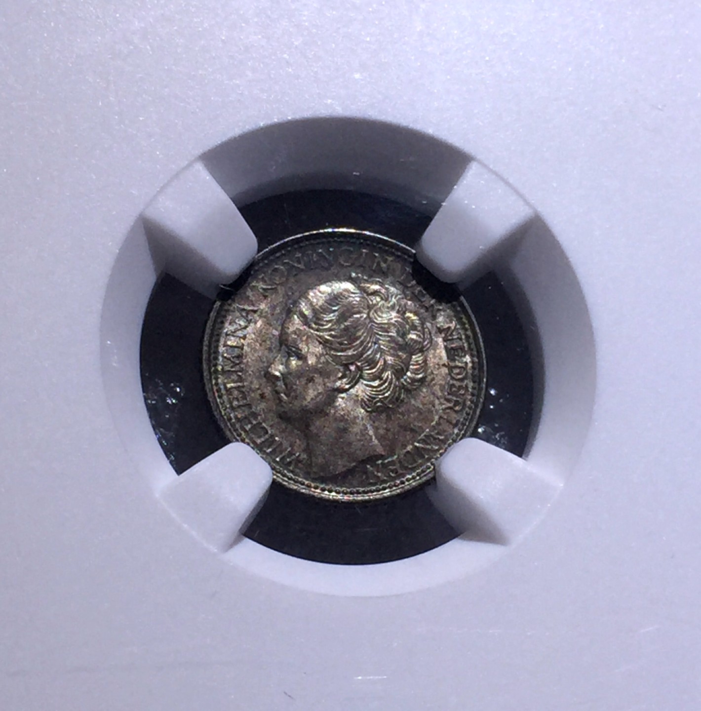 方圆集藏第三期专场 10048-NGC62荷兰1944年威廉明娜女王10分银币